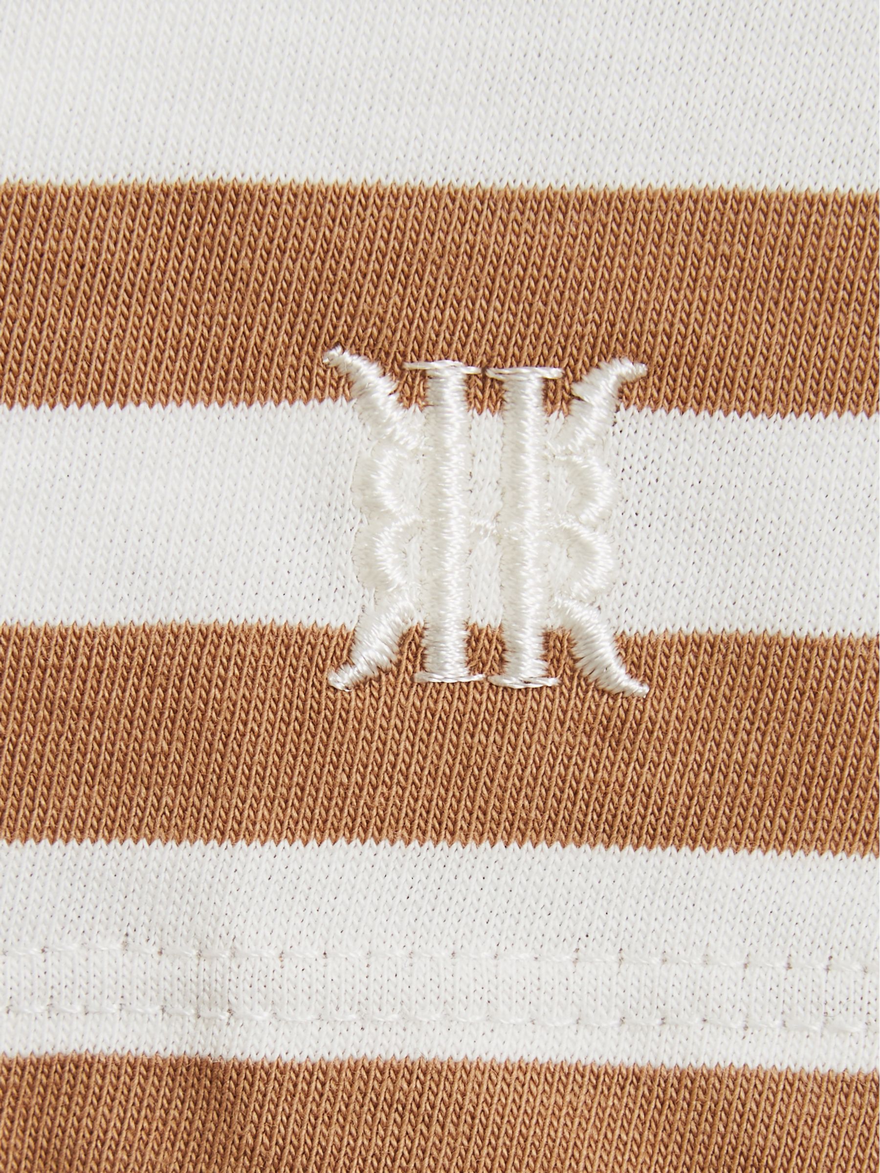 Striped Long Sleeve T Shirt in White/ Camel - Image 6 of 6