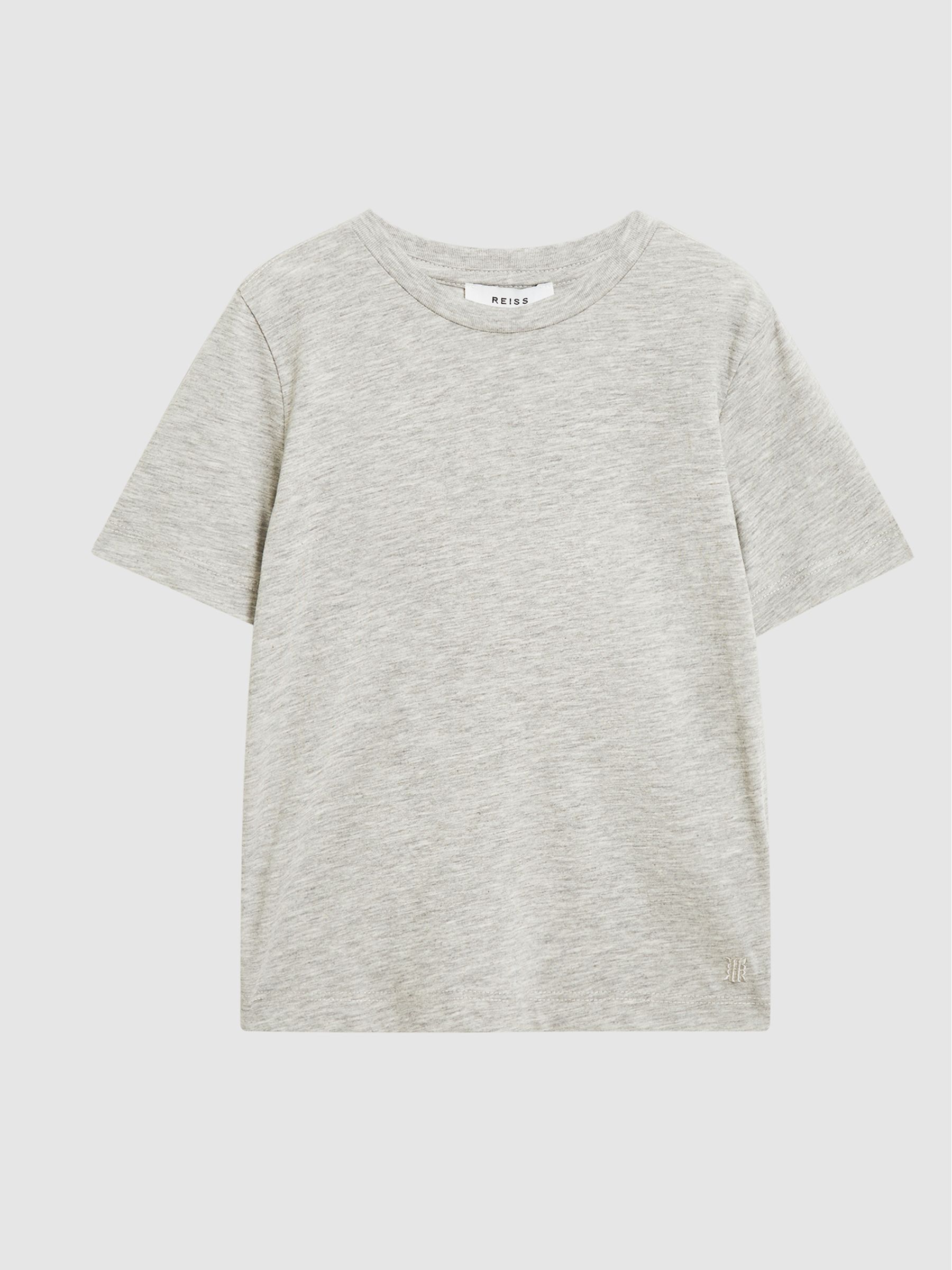 3-9 yrs Cotton Crew Neck T-Shirt in Grey Dark - Image 2 of 6