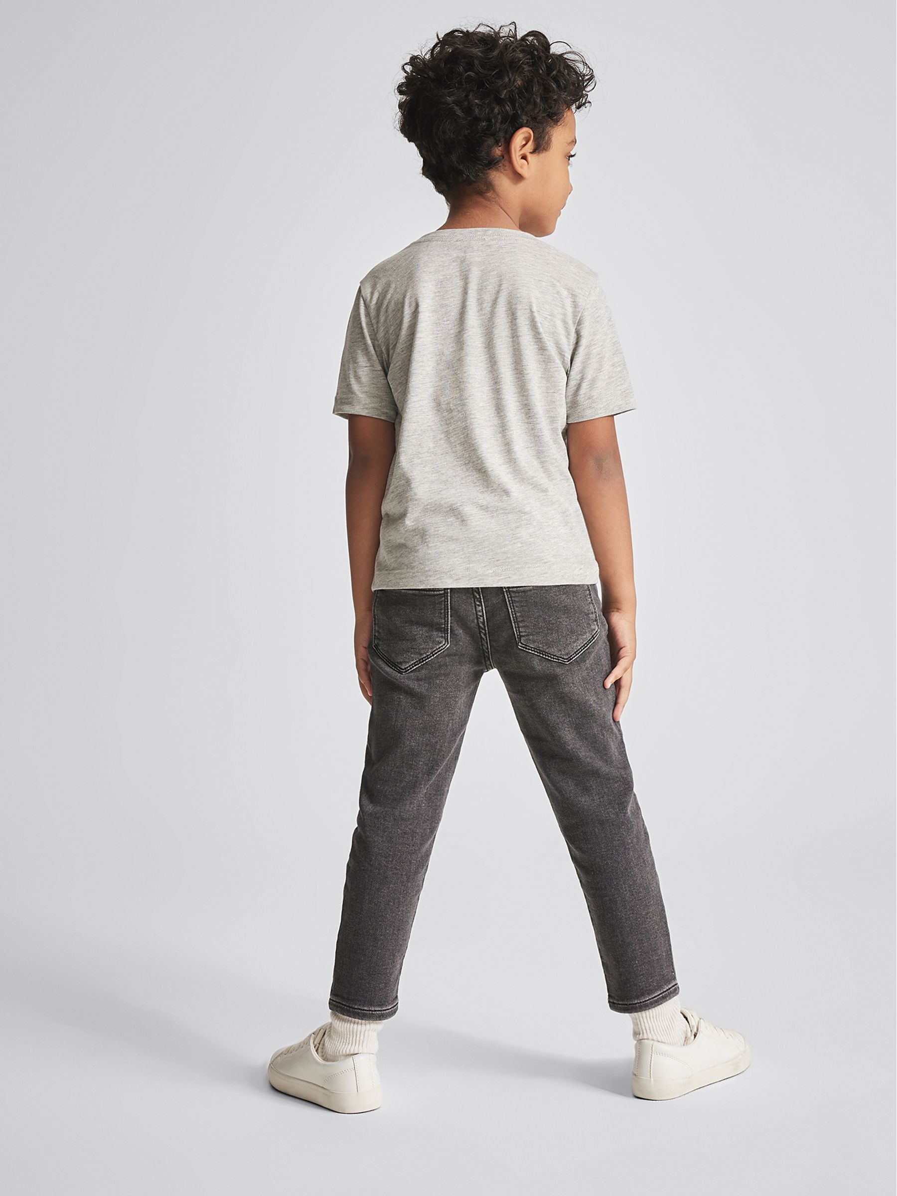 3-9 yrs Cotton Crew Neck T-Shirt in Grey Dark - Image 5 of 6