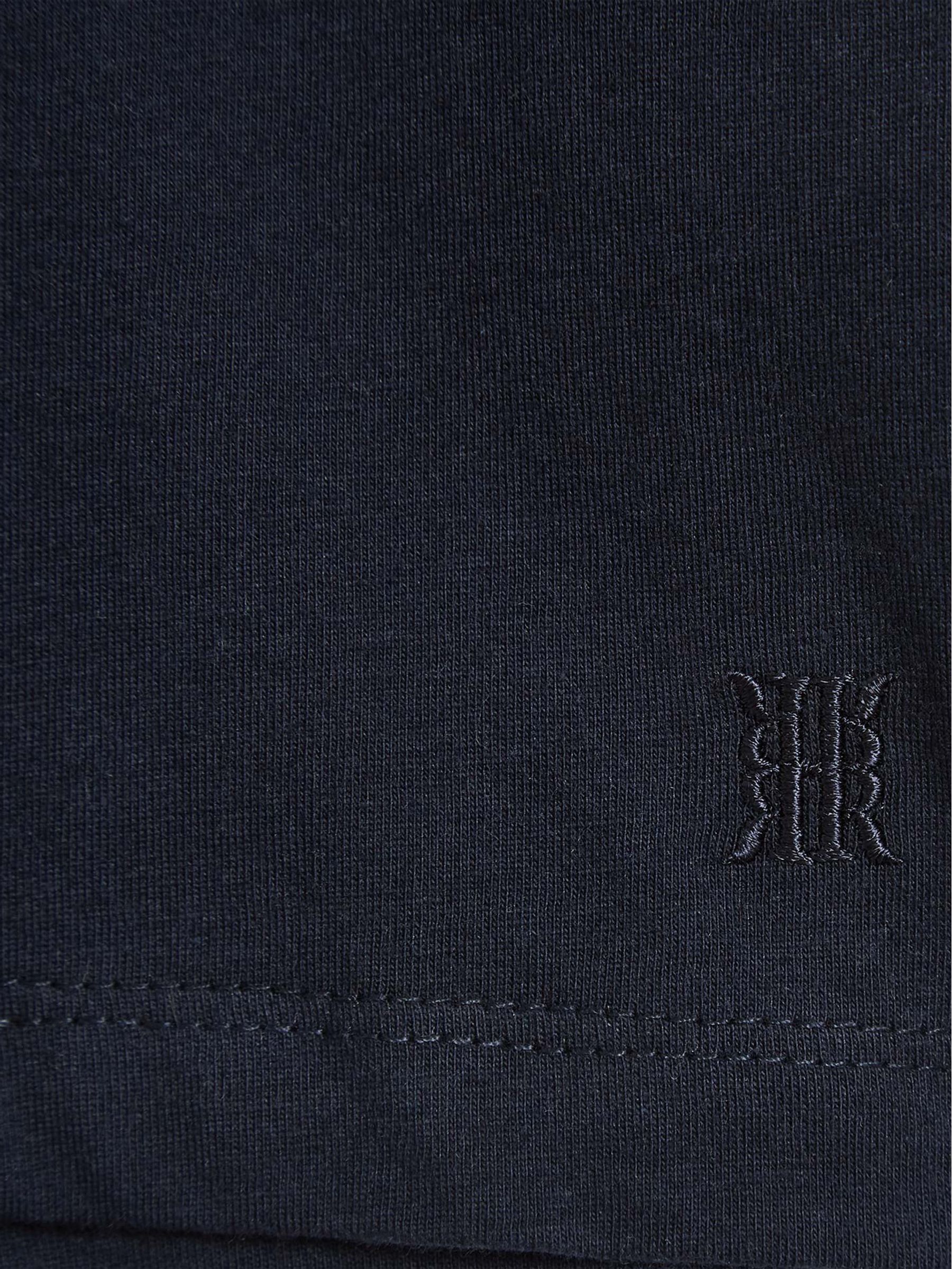 Crew Neck Cotton T Shirt in Navy - Image 7 of 7