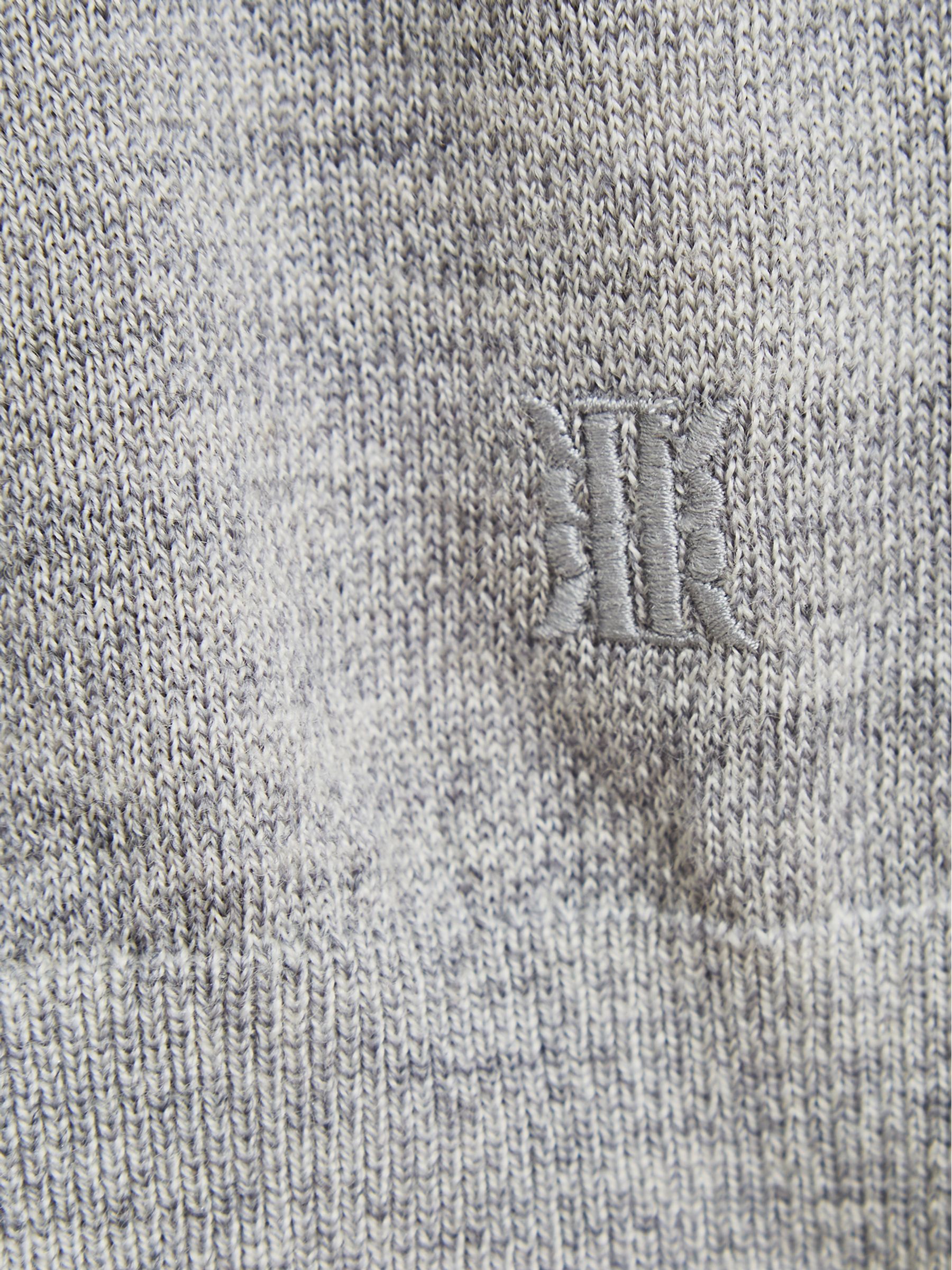 Crew Neck Knitted Jumper in Soft Grey Mouli - Image 6 of 6