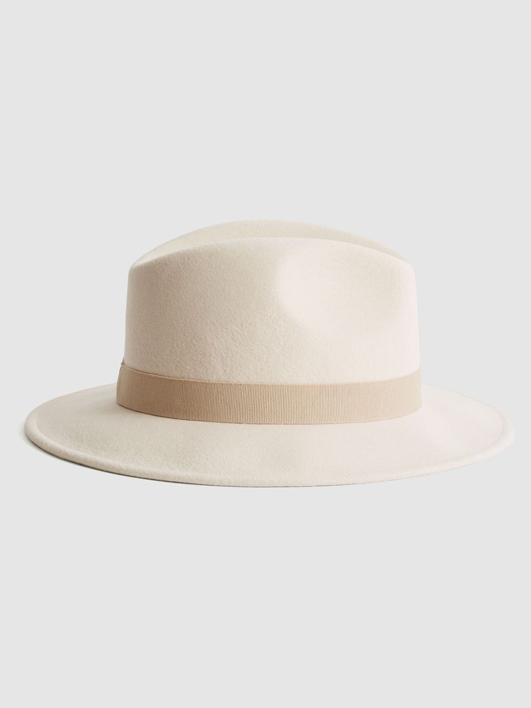 Wool Fedora Hat in Ivory - Image 2 of 5