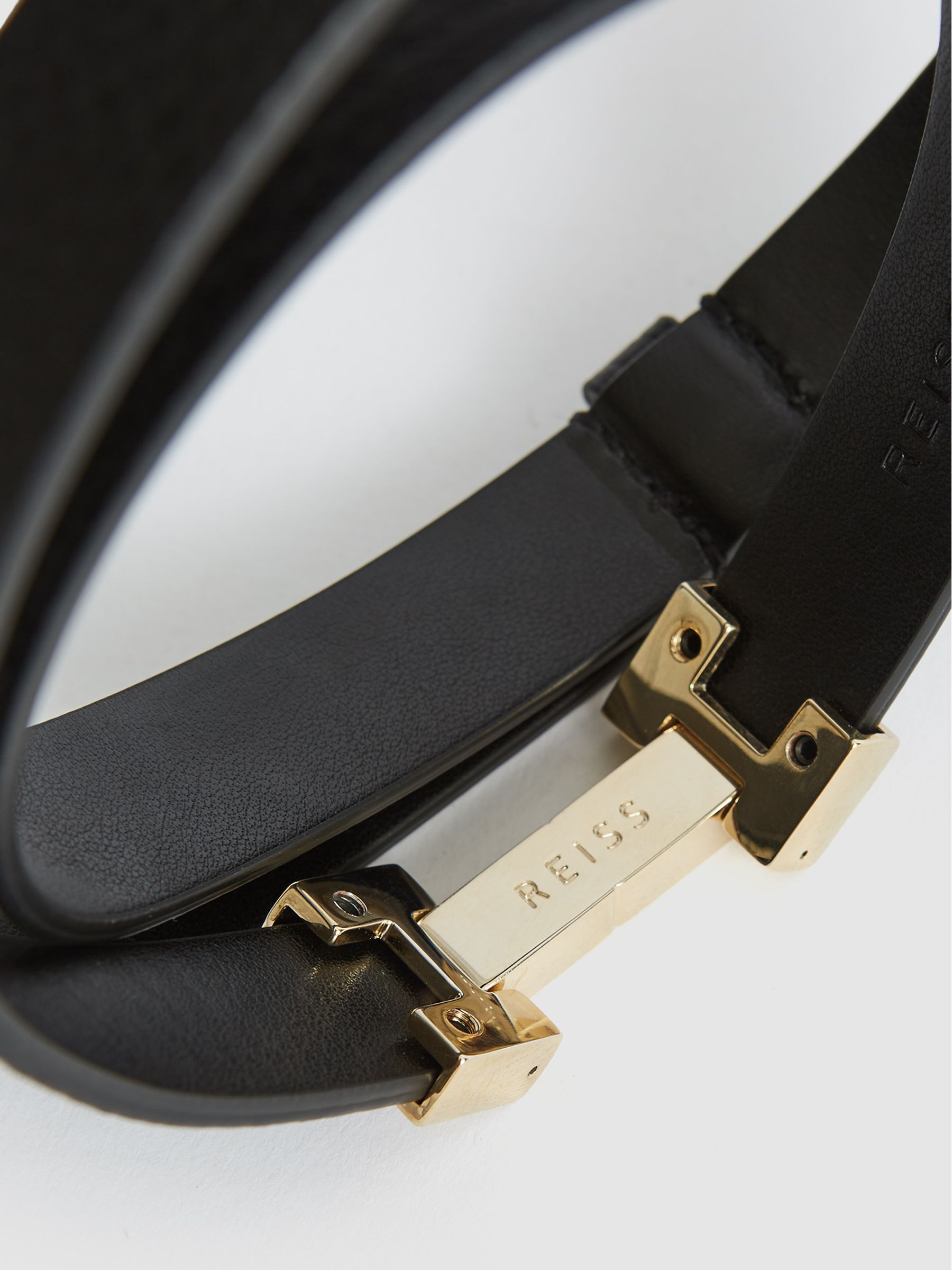 Leather Square Hinge Belt in Black - Image 2 of 2