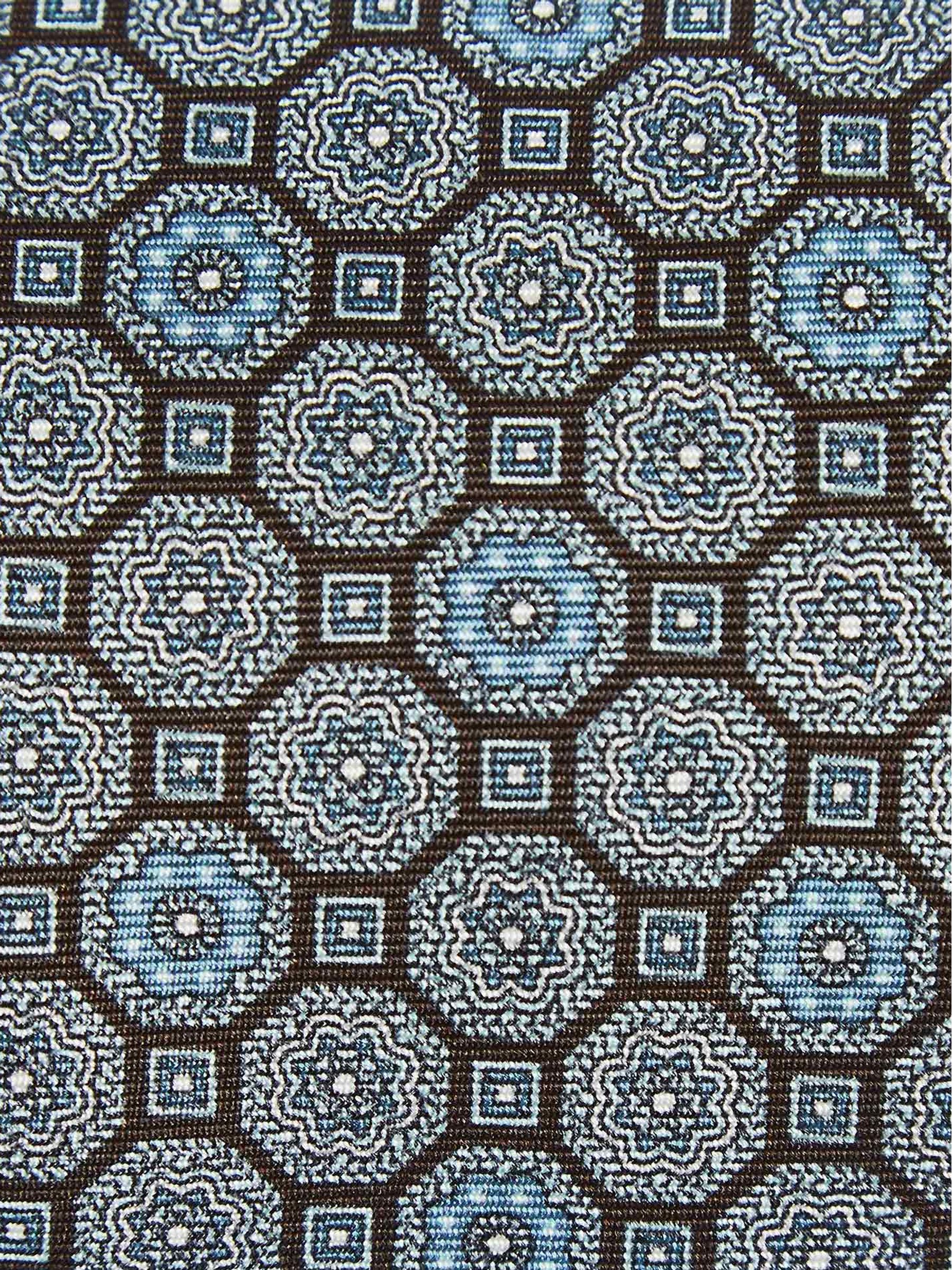 Silk Medallion Tie in Airforce Blue - Image 3 of 4