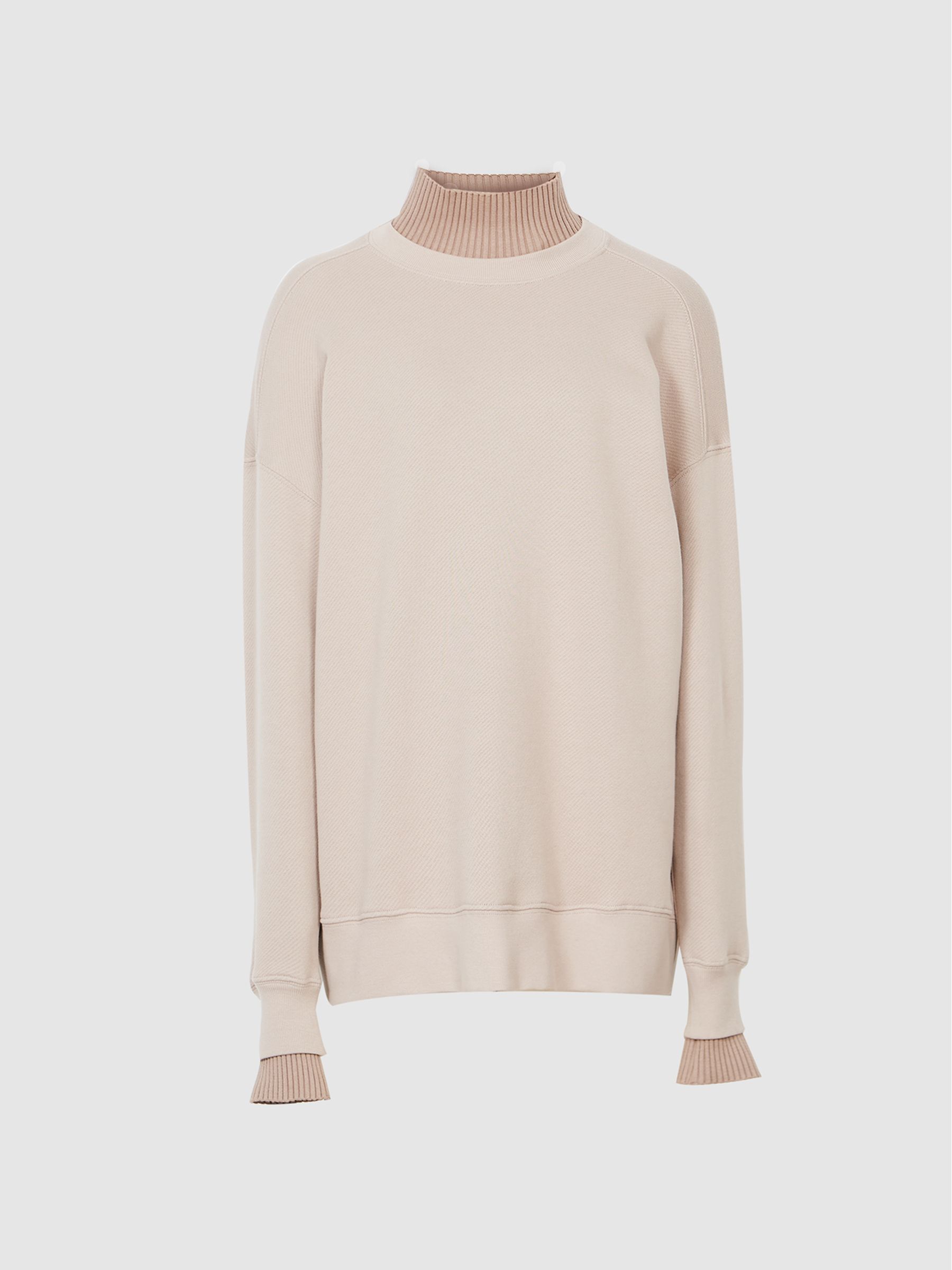 Ribbed Roll-neck Sweater in Camel - Image 2 of 5
