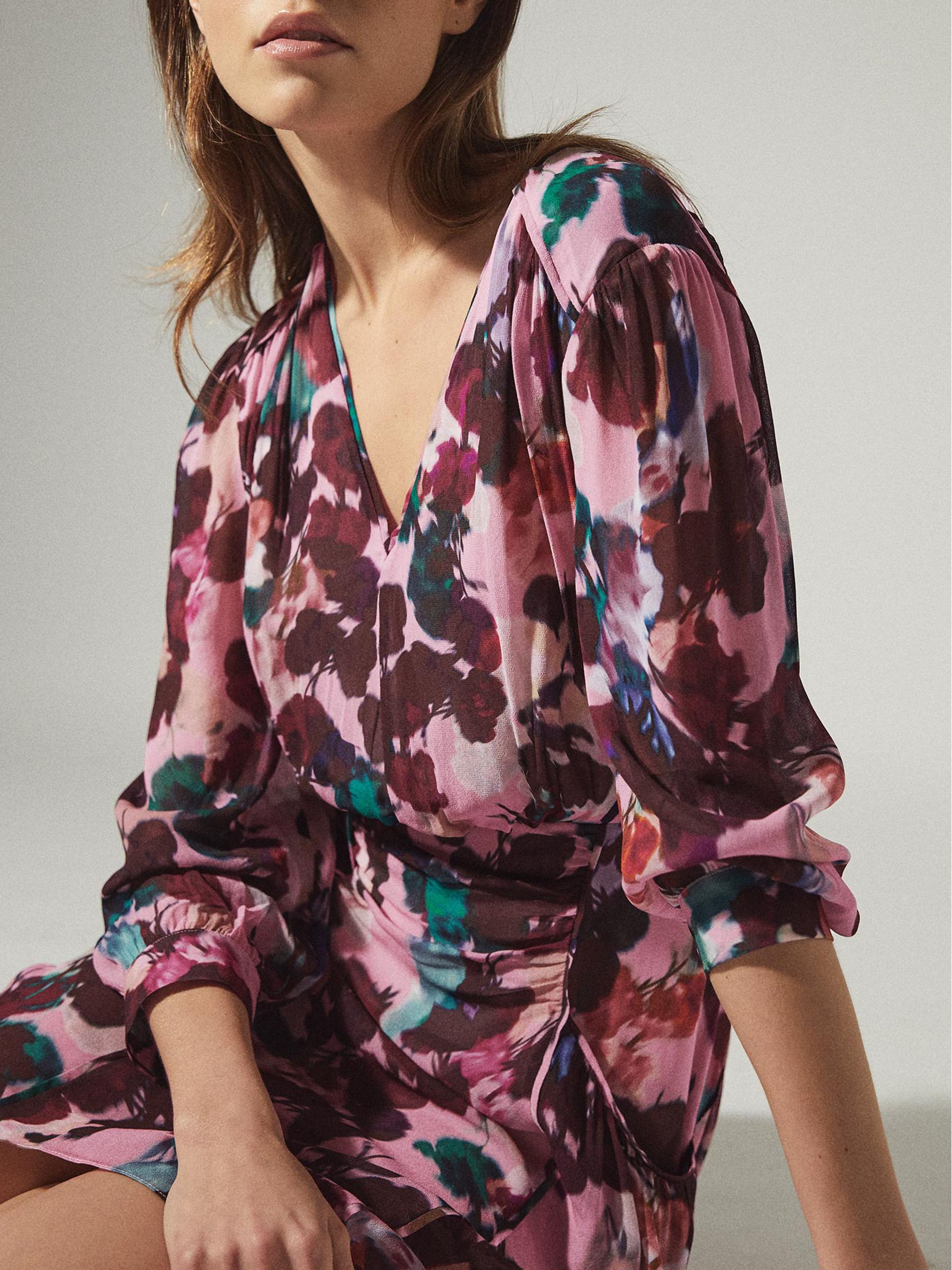 Midikleid mit floralem Design, Pink - Bild 4 von 6