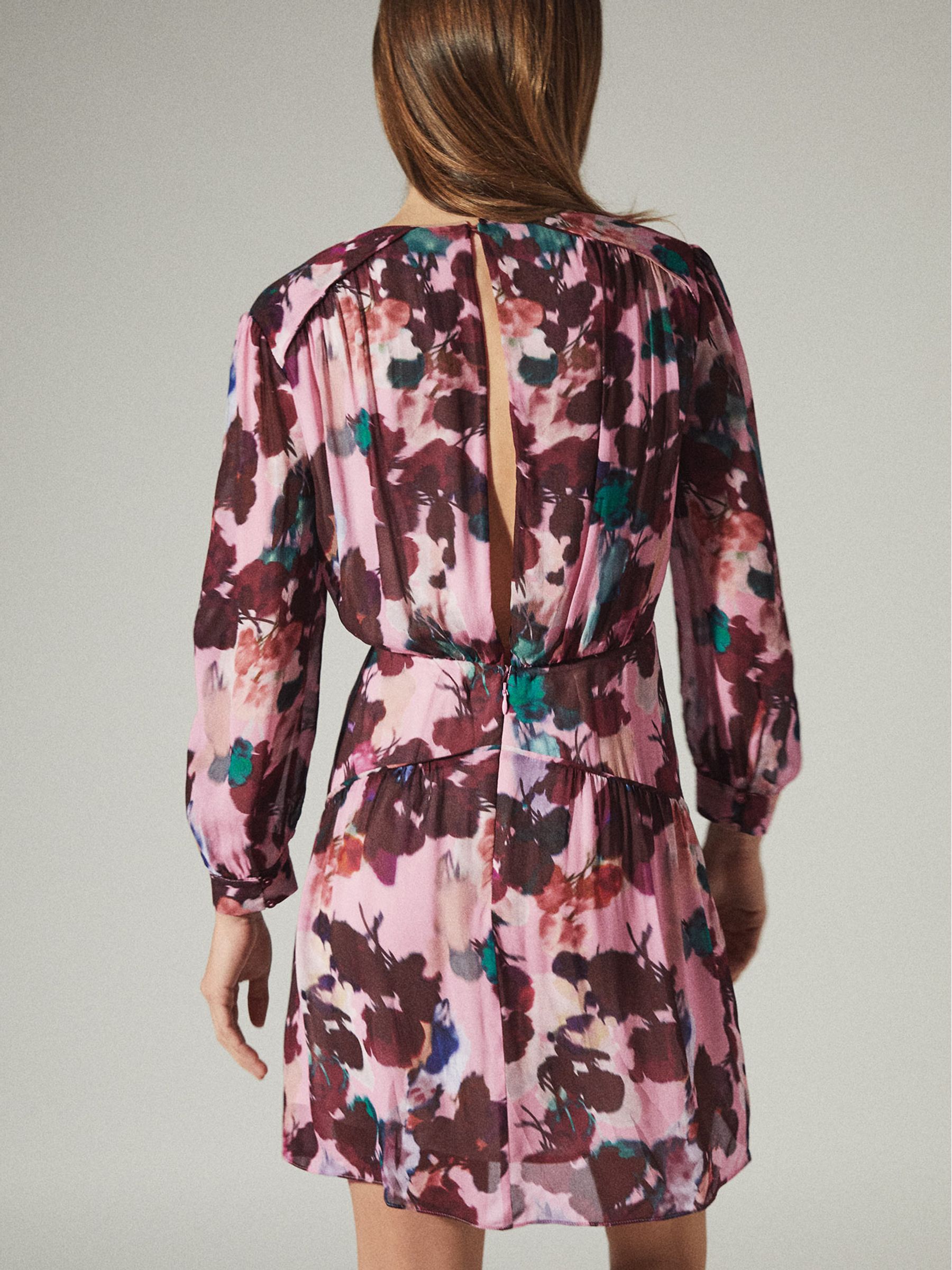 Midikleid mit floralem Design, Pink - Bild 5 von 6