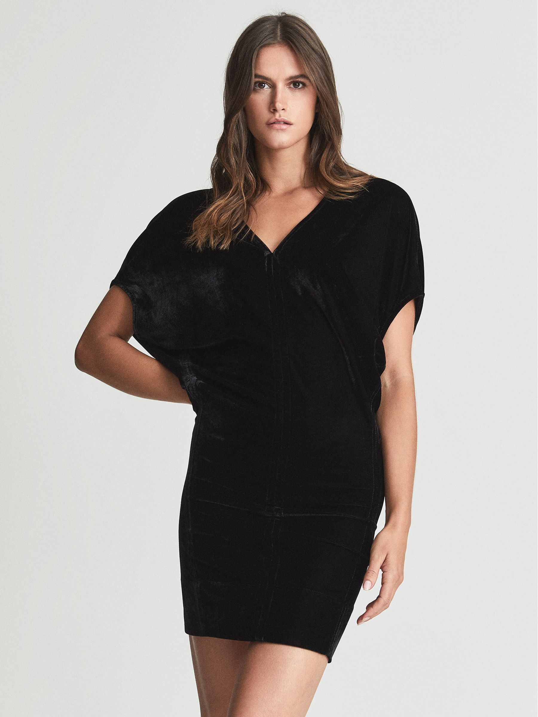 Velvet Mini Dress in Black - Image 3 of 5