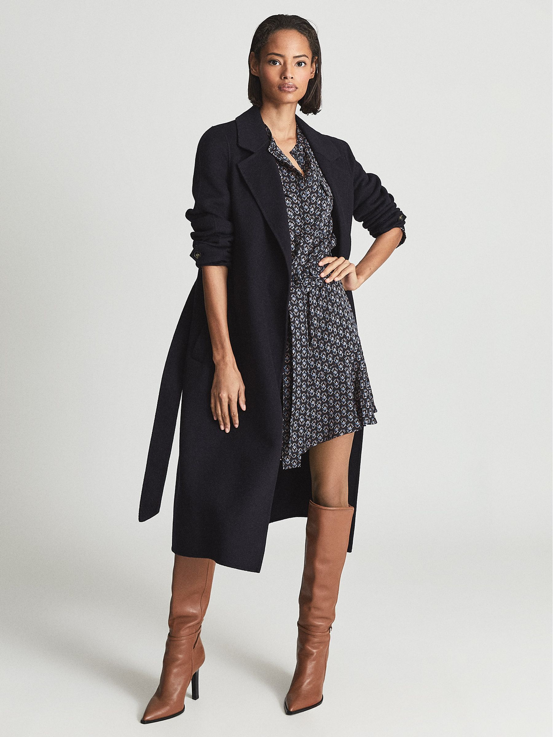 Geometric Print Flippy Dress in Navy - Image 6 of 6