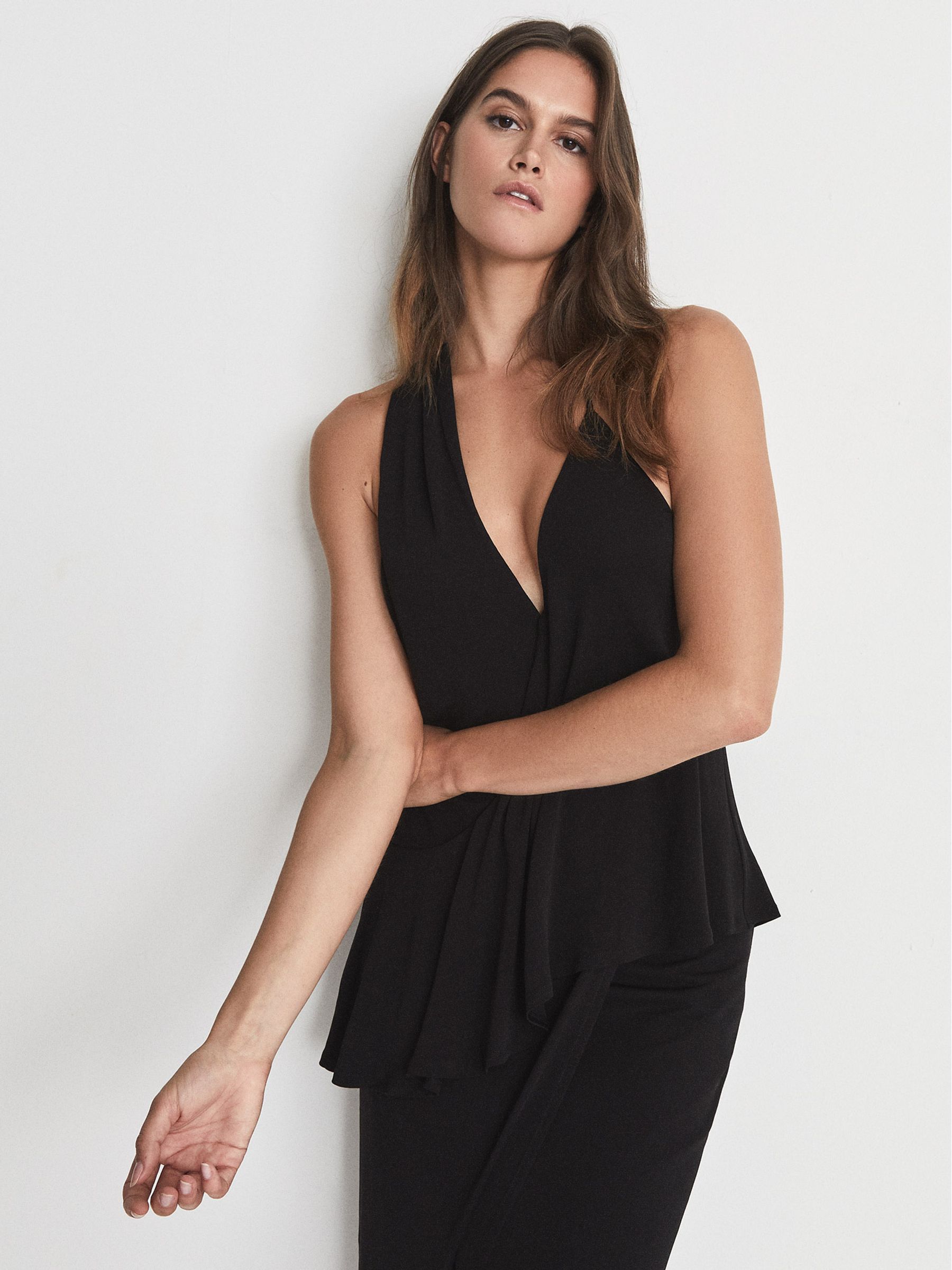 Strappy Open Back Cocktail Dress in Black - Image 3 of 6