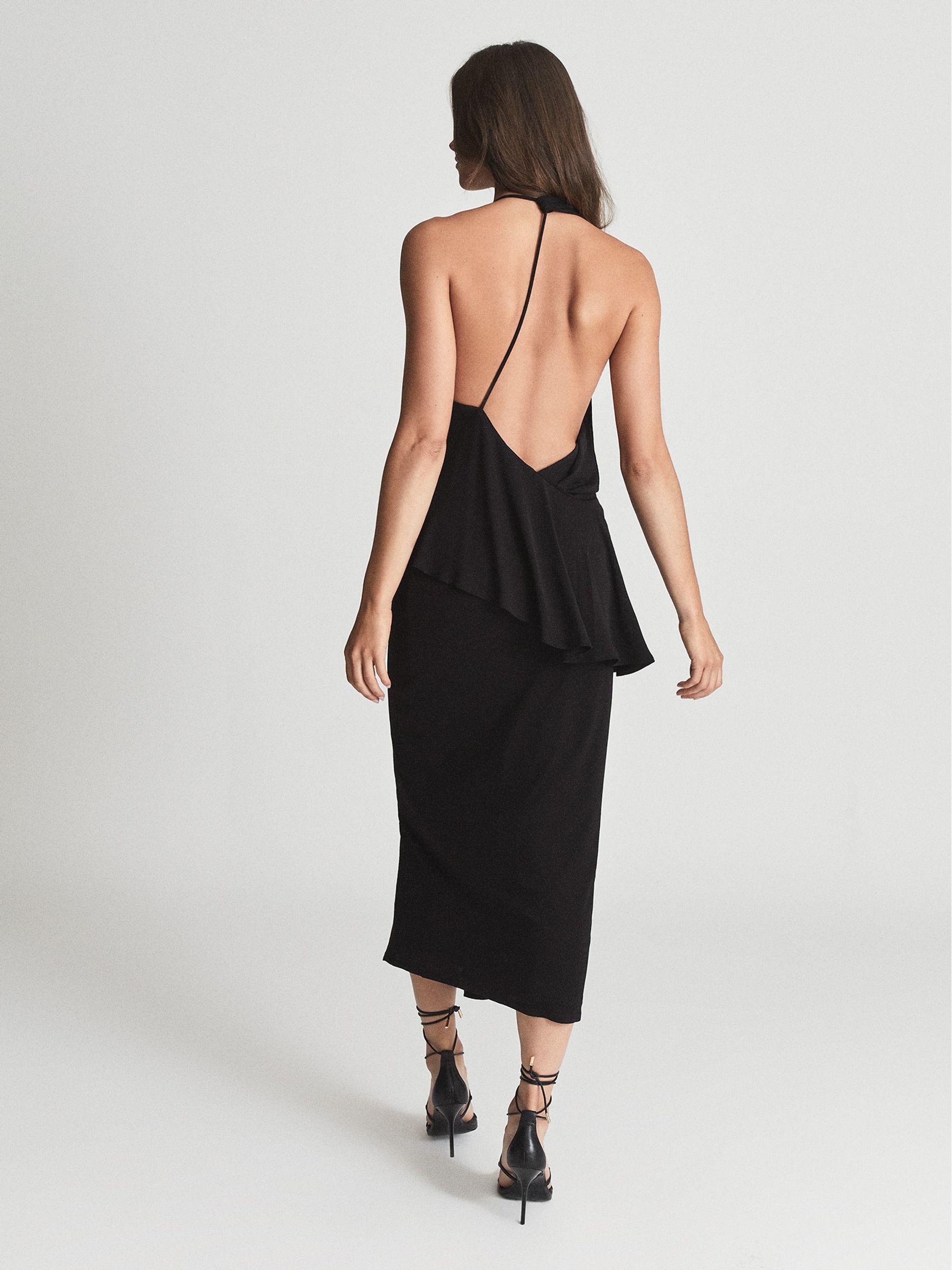 Strappy Open Back Cocktail Dress in Black - Image 5 of 6