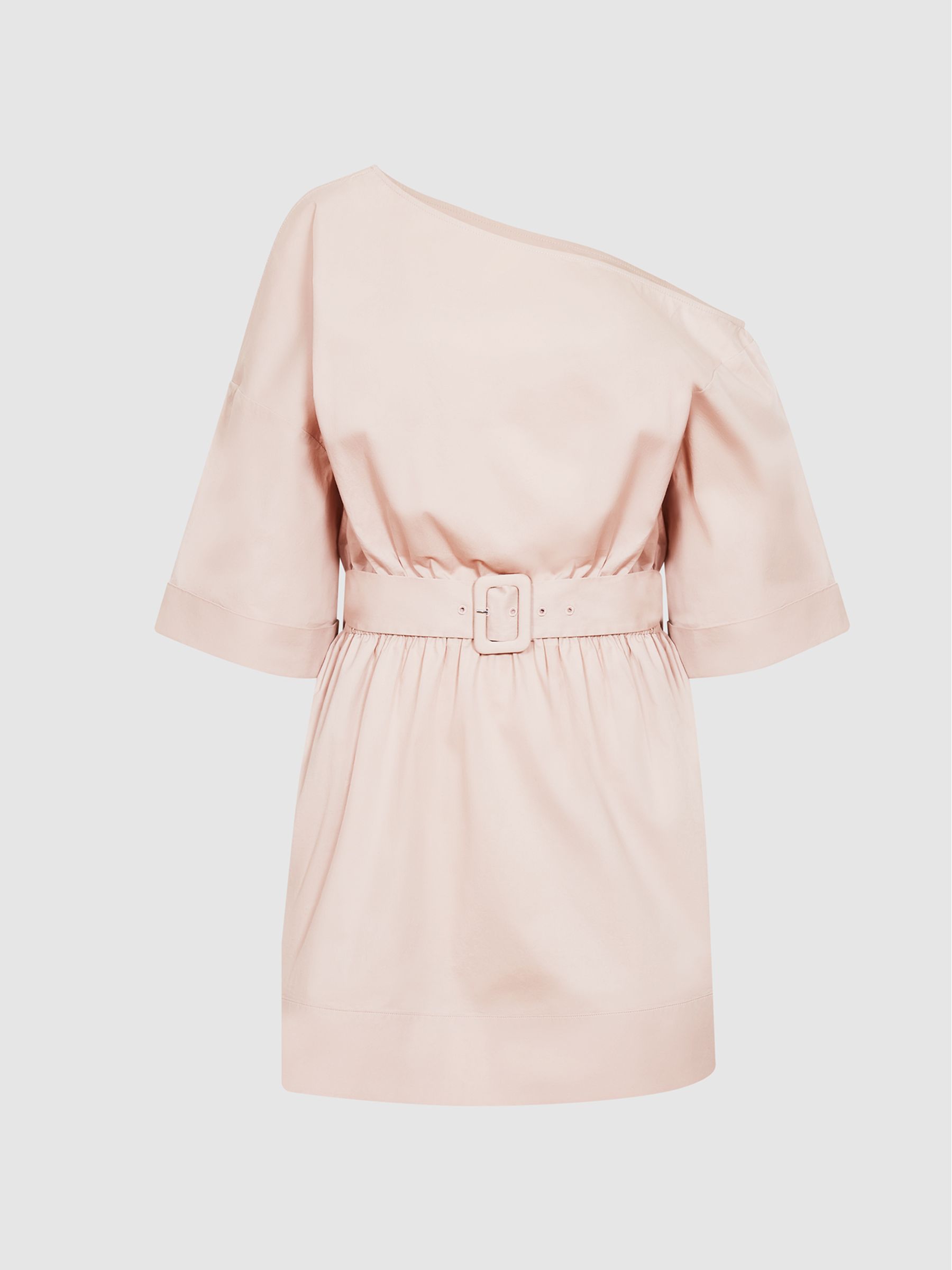 One Shoulder Mini Dress in Nude - Image 2 of 6
