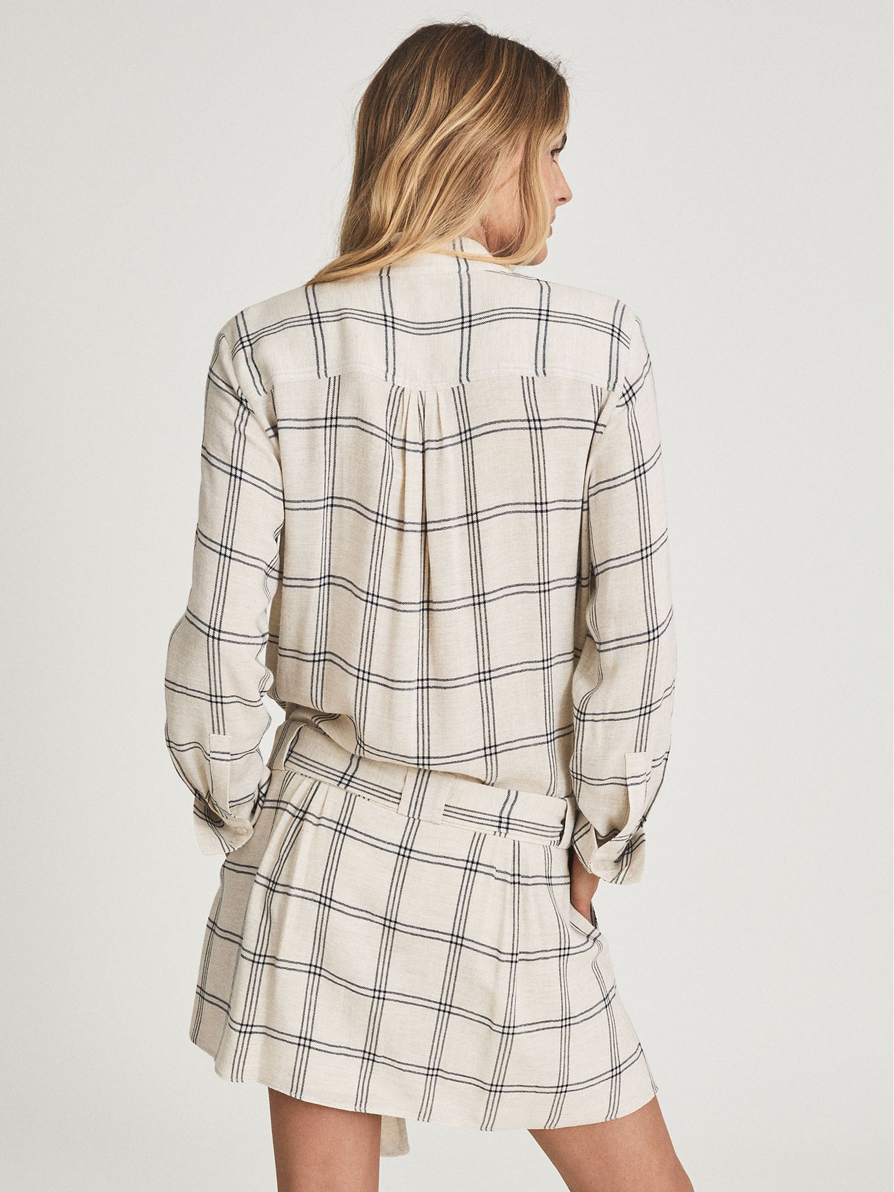 Checked Shirt Dress in Grey/White - Image 5 of 6