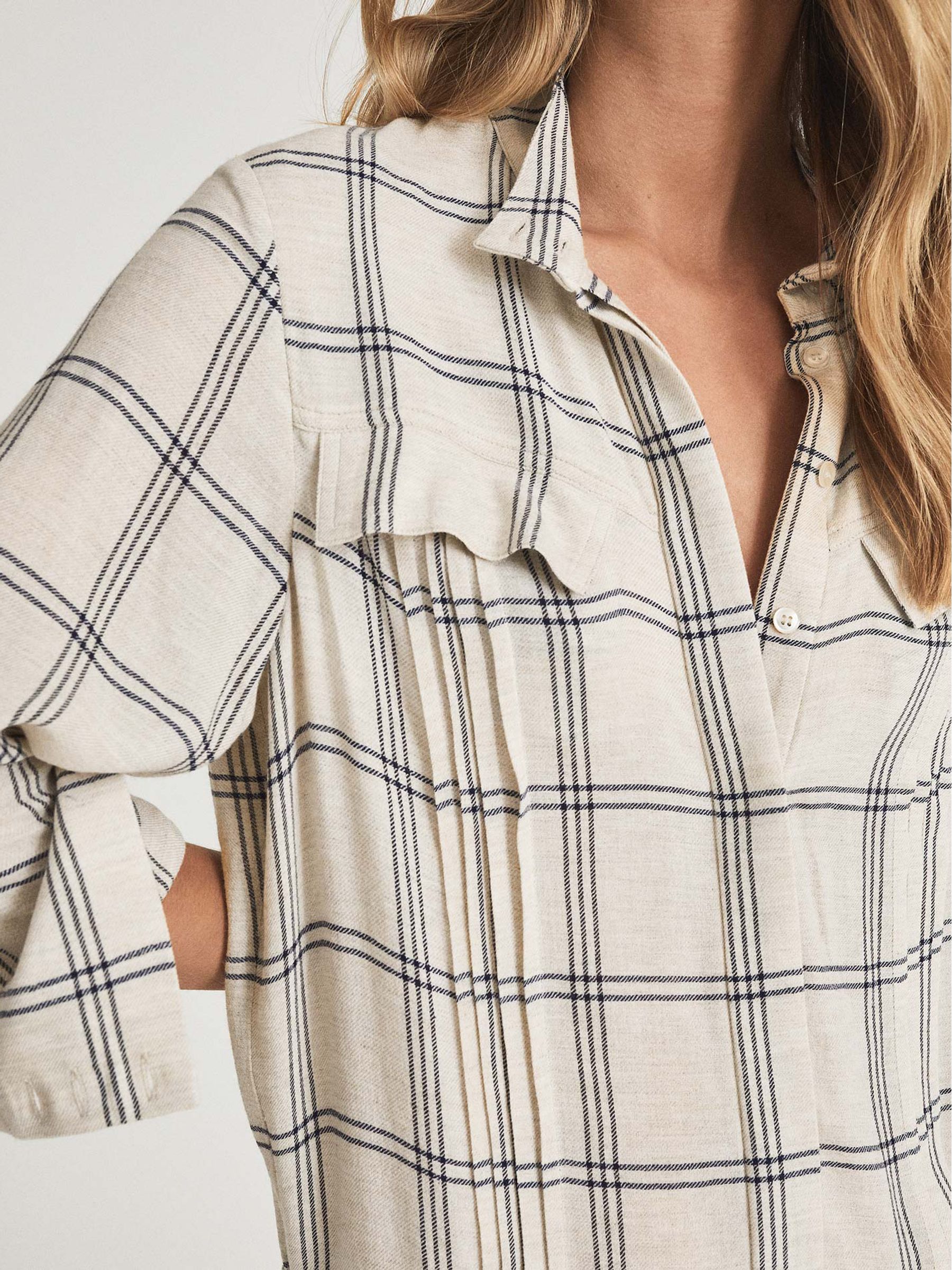 Checked Shirt Dress in Grey/White - Image 6 of 6