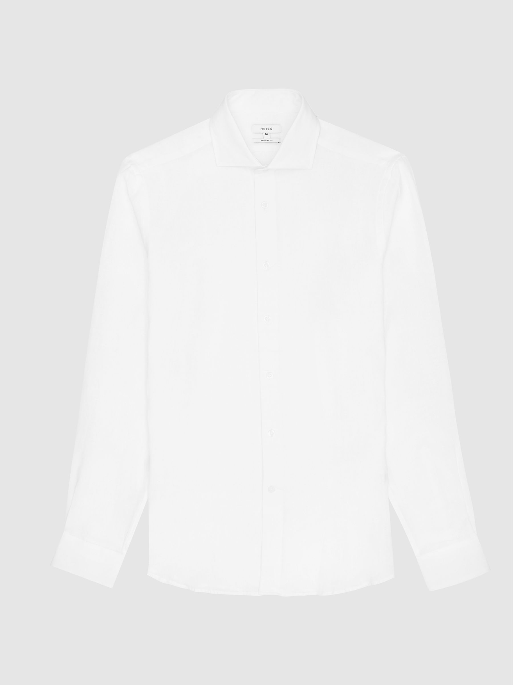 Linen Regular Fit Shirt in White - Image 2 of 5