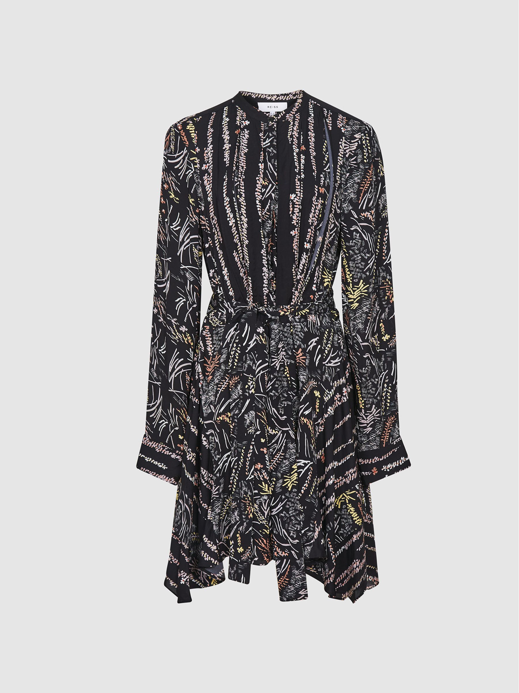 Printed Flippy Dress in Black - Image 2 of 5