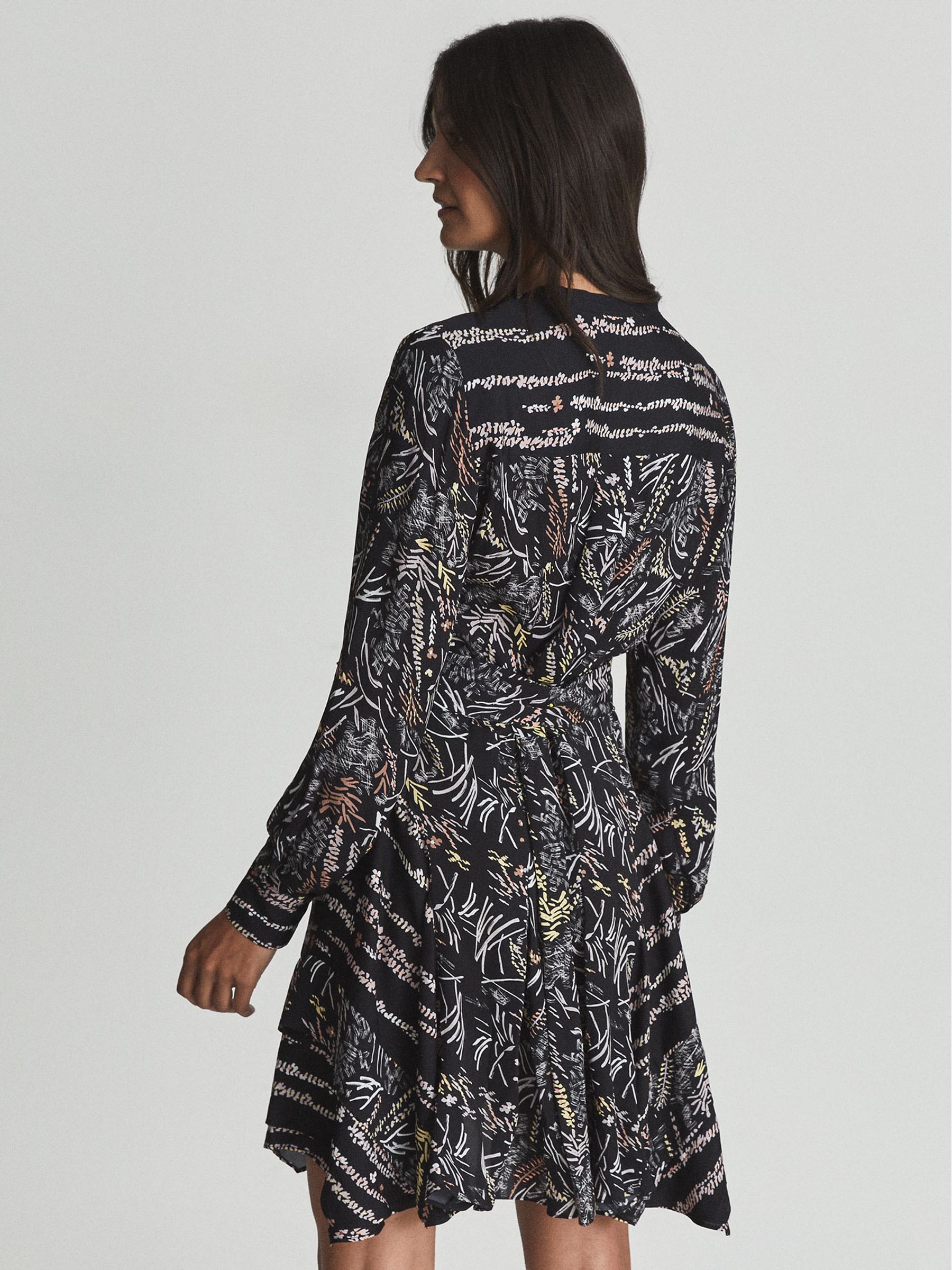 Printed Flippy Dress in Black - Image 5 of 5