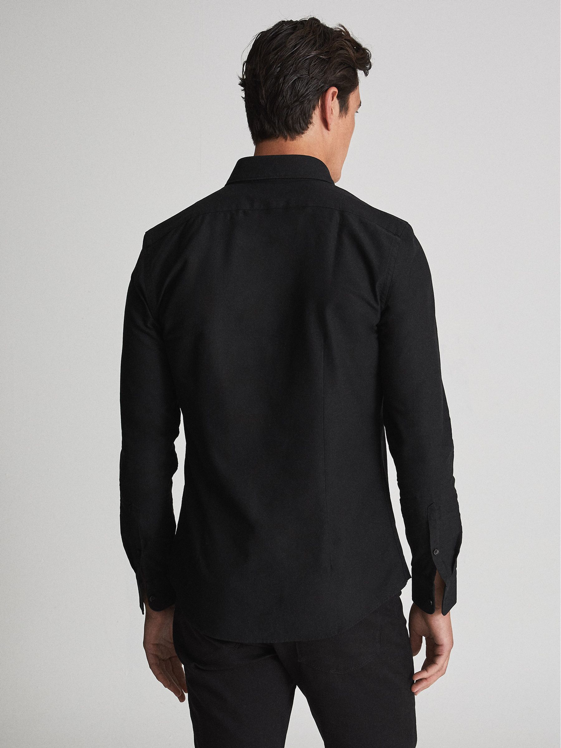 Soft Wash Button Down Oxford Shirt in Black - Image 5 of 5