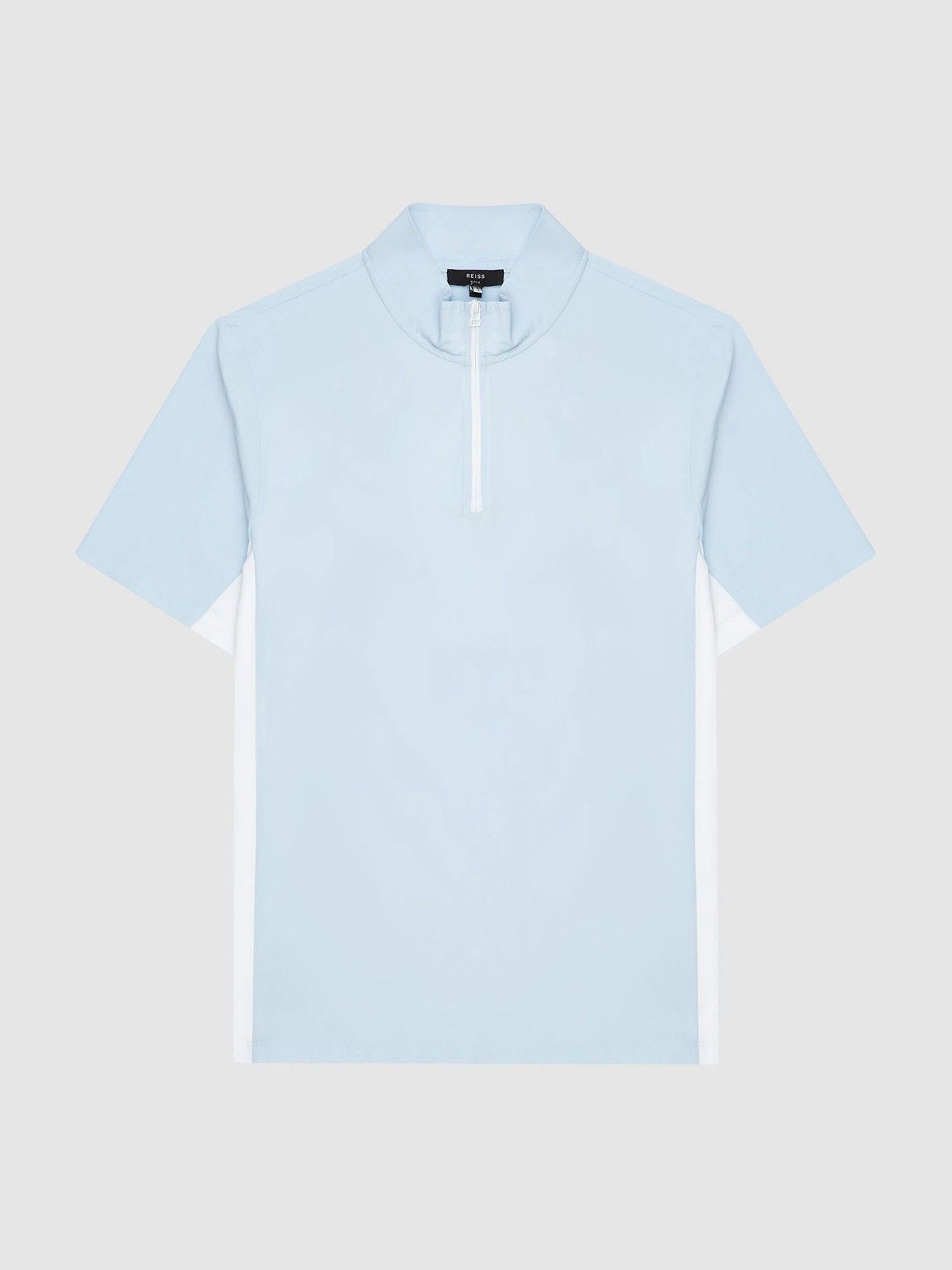 Golf Funnel Zip Neck Top in Soft Blue - Image 2 of 4 Golf Funnel Zip Neck Top in Soft Blue - Image 2 of 4