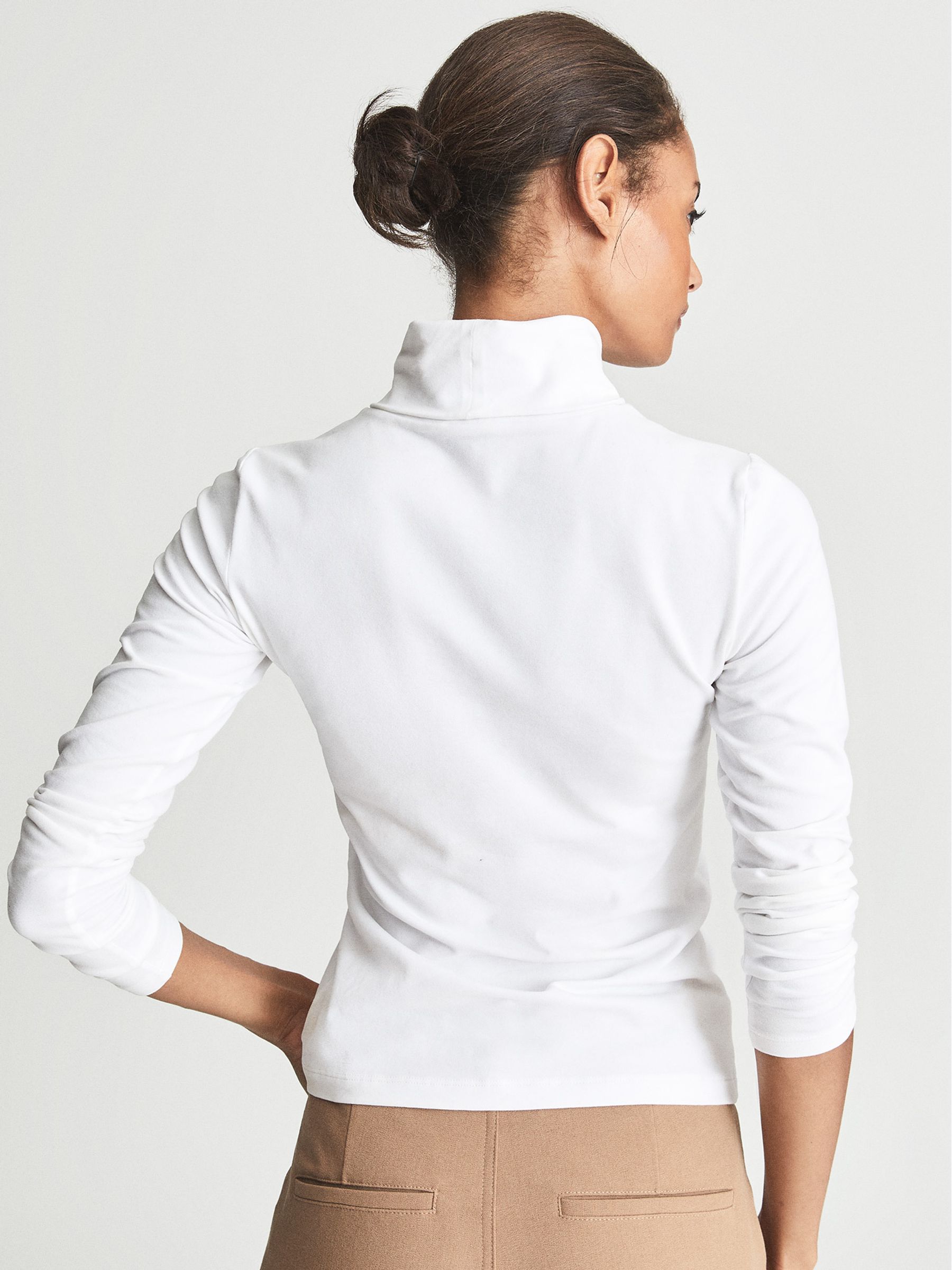 Jersey Rollneck Top in White - Image 5 of 5