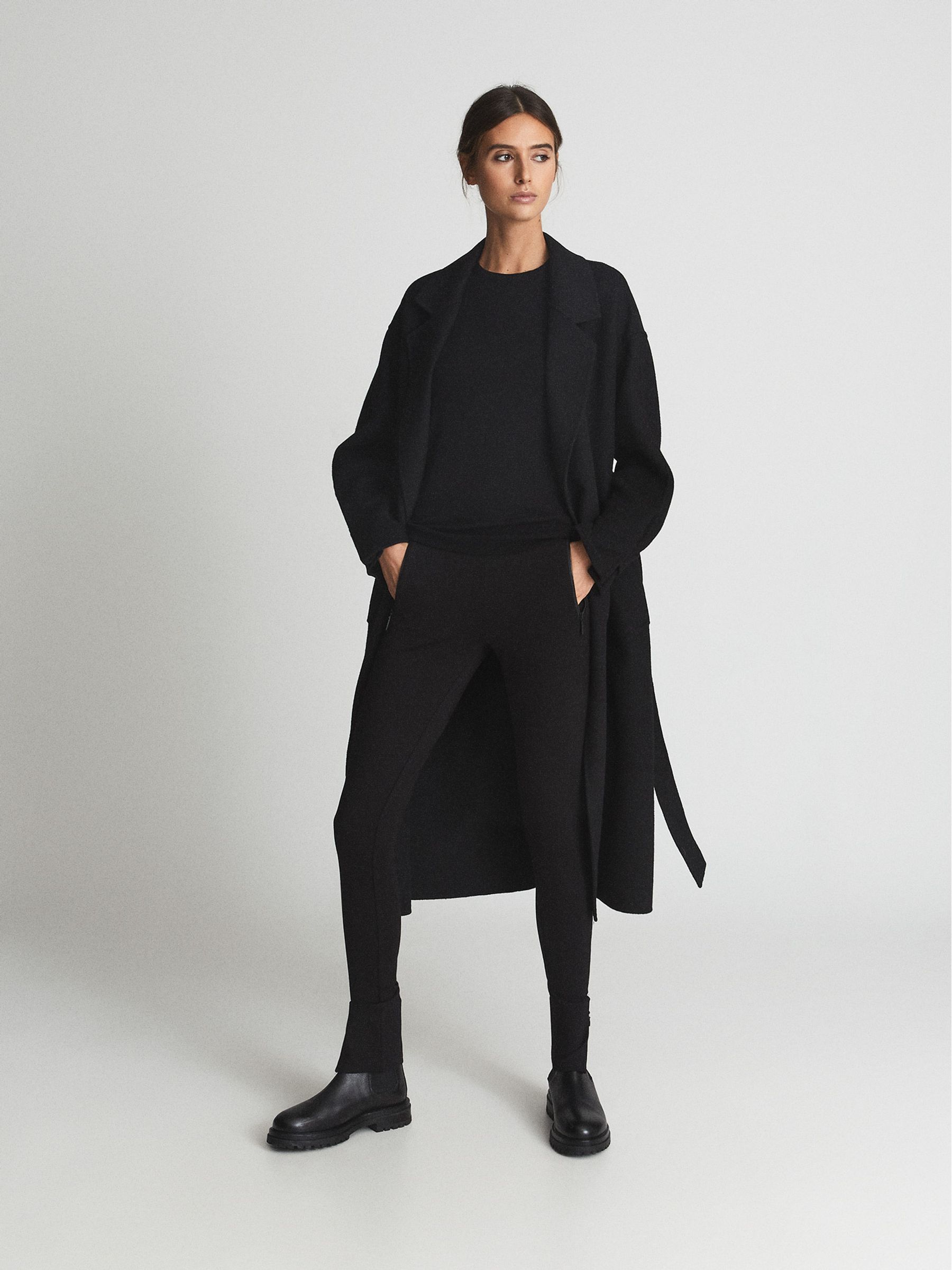 Ribbed Jersey Racer Tank Top in Black - Image 3 of 6