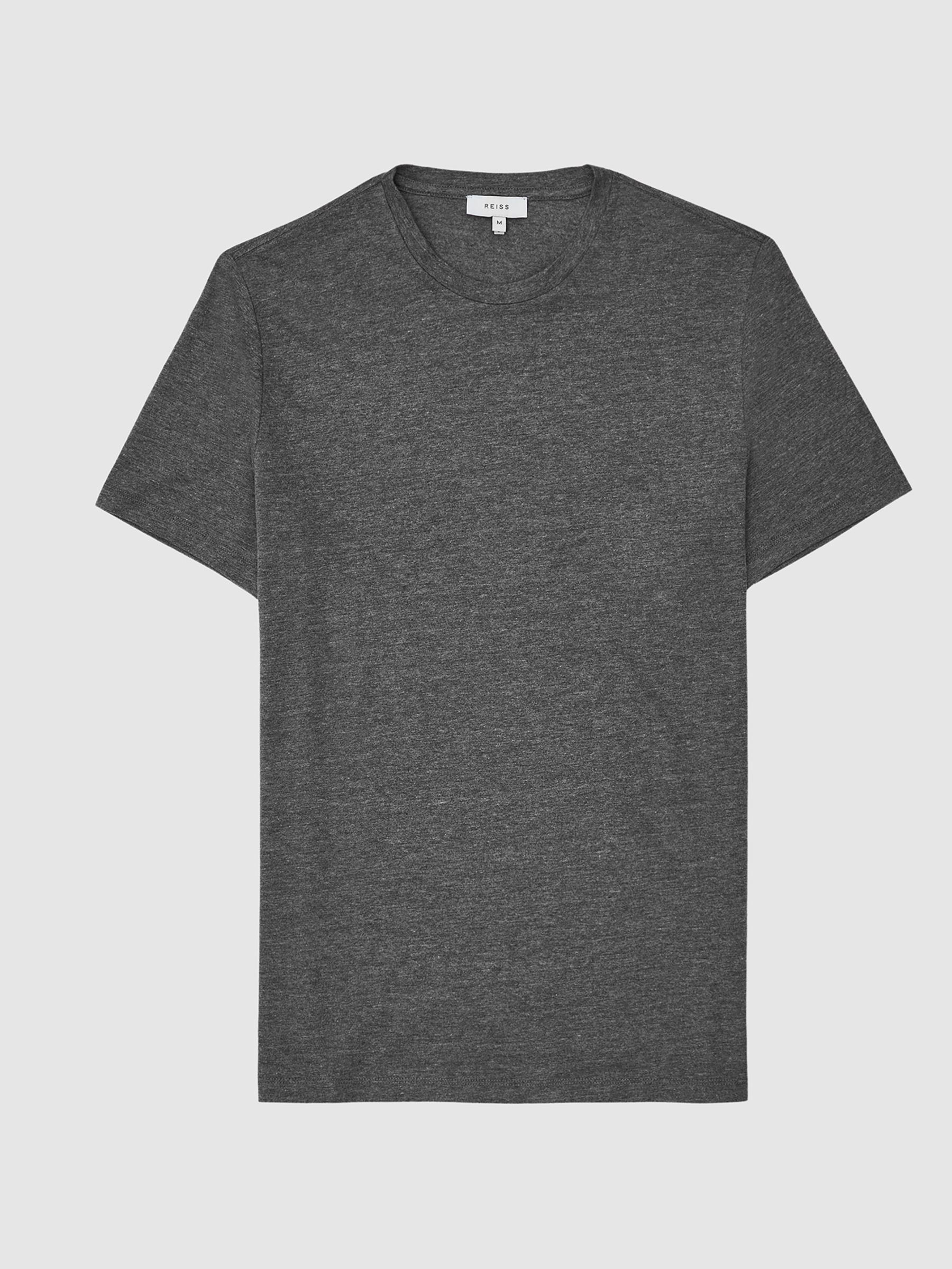 Regular Fit Crew Neck T-Shirt in Charcoal Melang - Image 2 of 6
