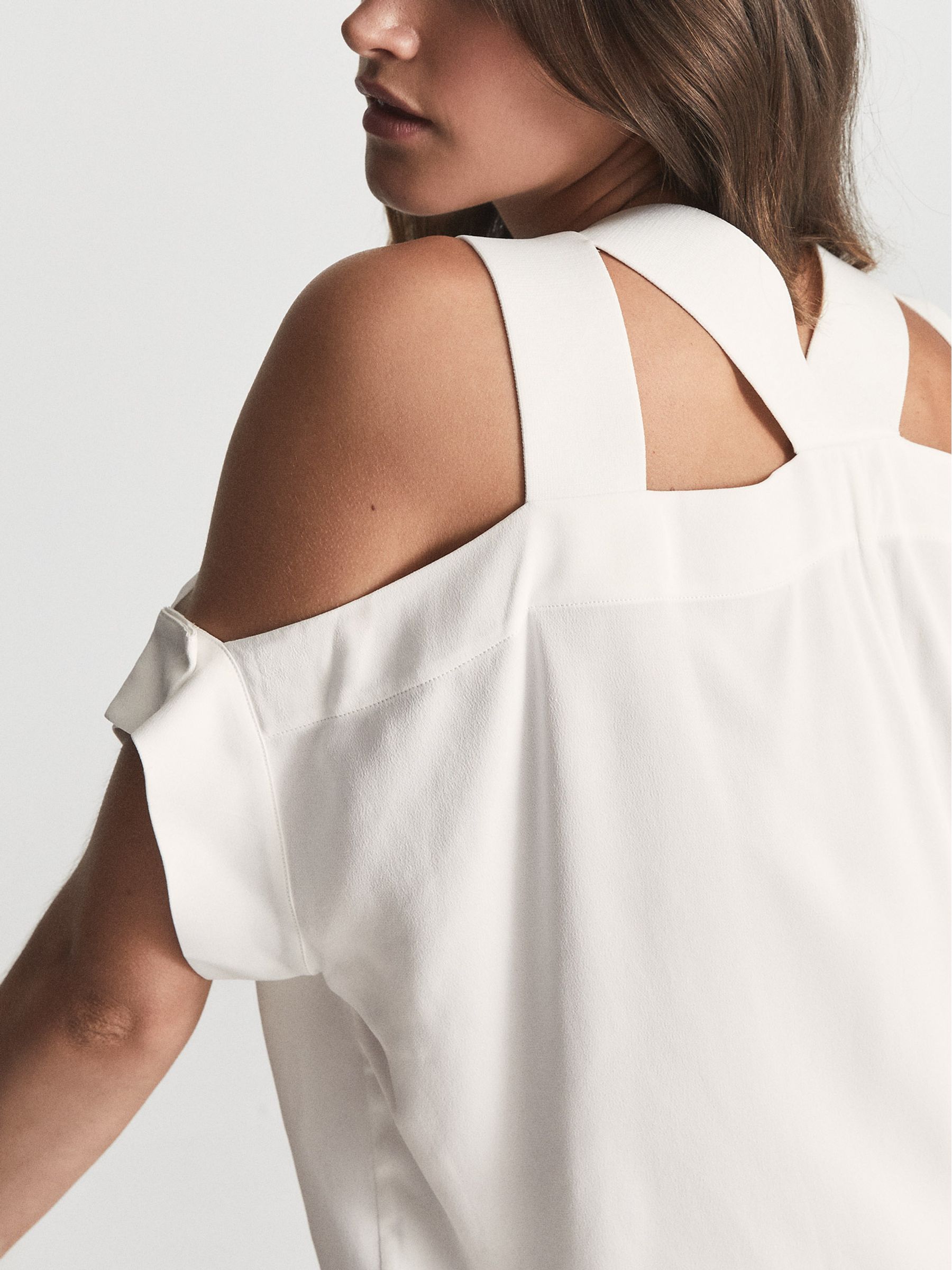 Cold Shoulder Top in White - Image 3 of 4