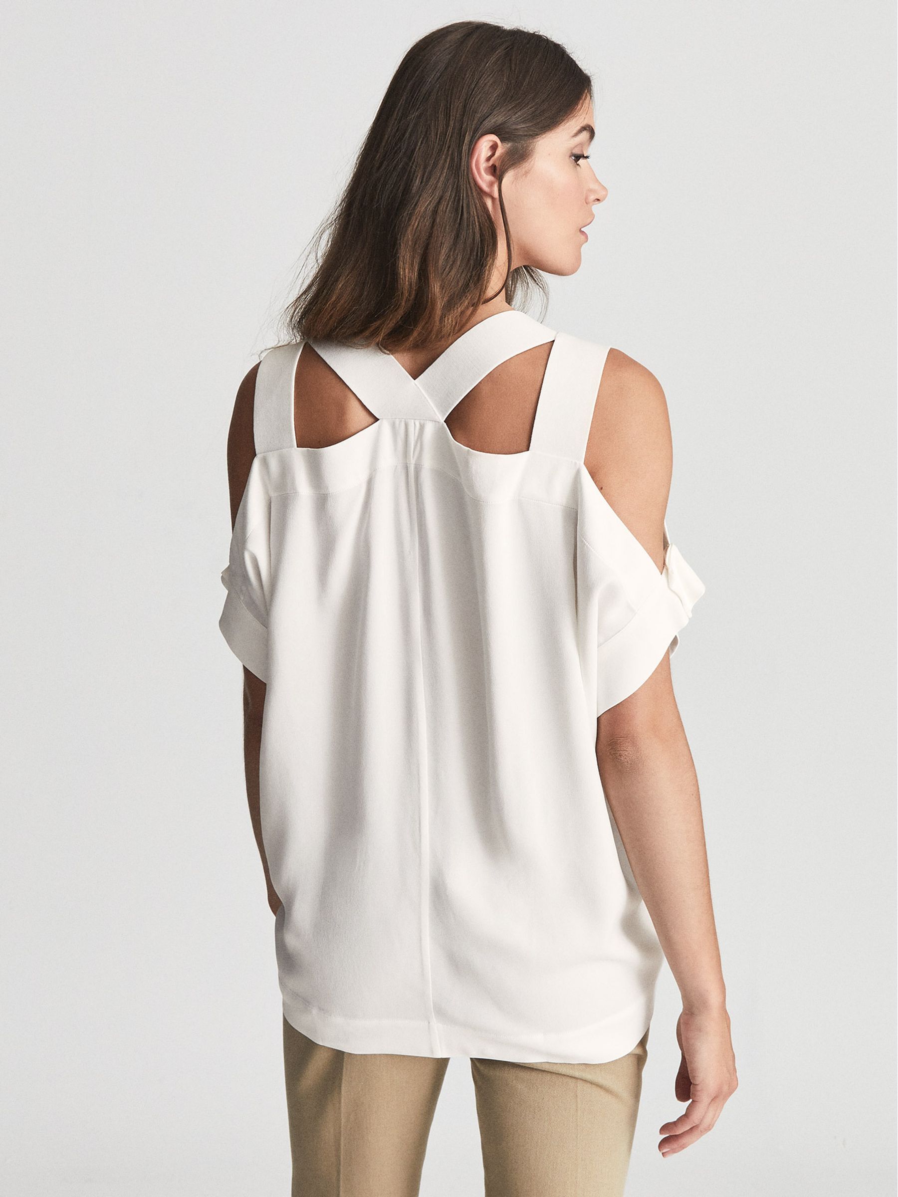 Cold Shoulder Top in White - Image 4 of 4