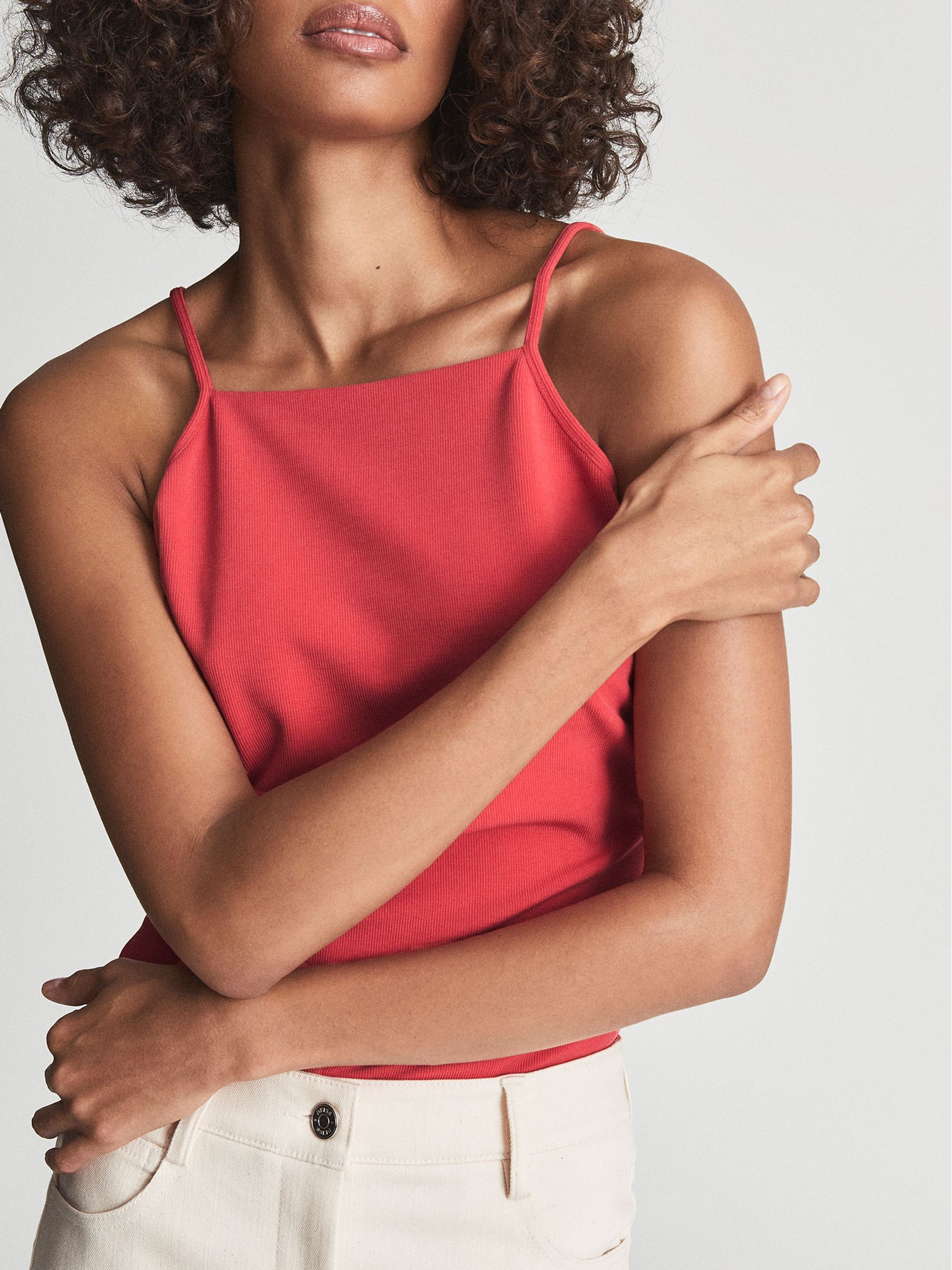 Strappy Camisole in Coral - Image 3 of 5