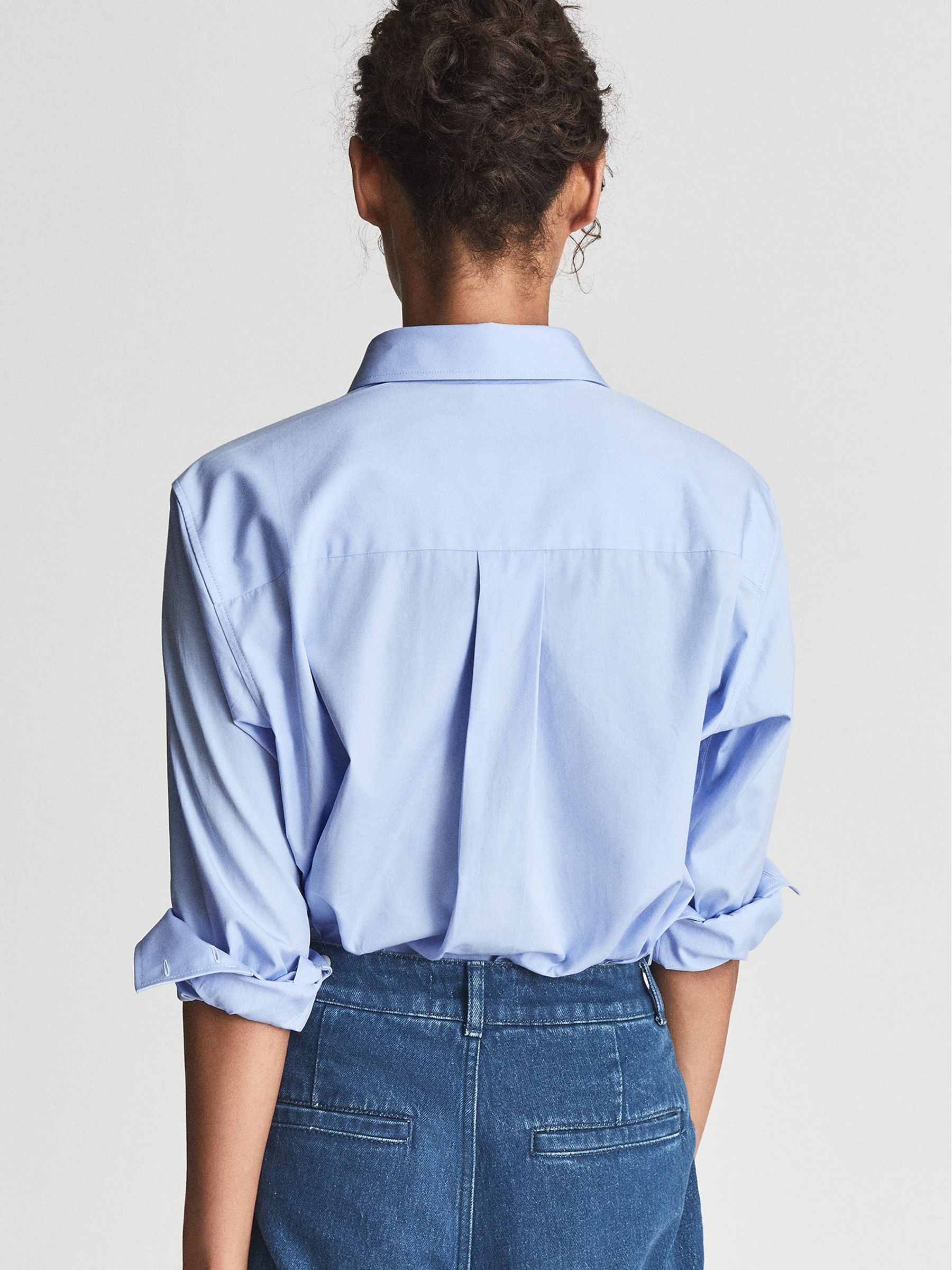 Cotton Poplin Shirt in Blue - Image 4 of 5