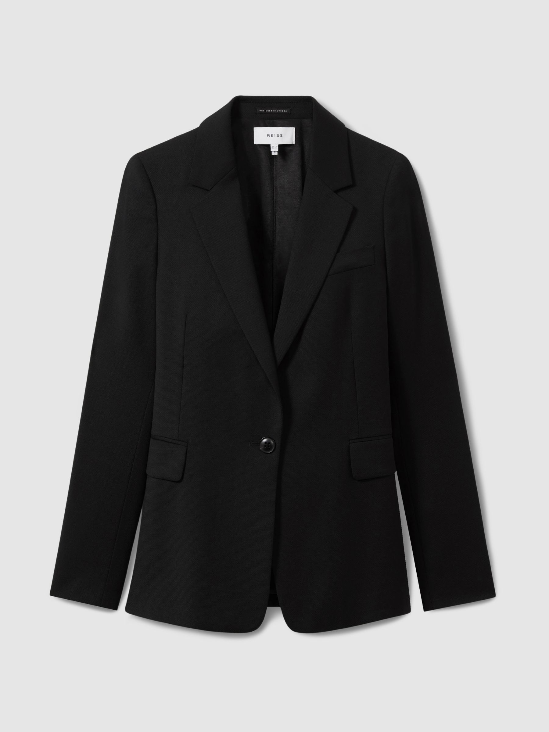 Petite Single Breasted Suit Blazer in Black - Image 2 of 10