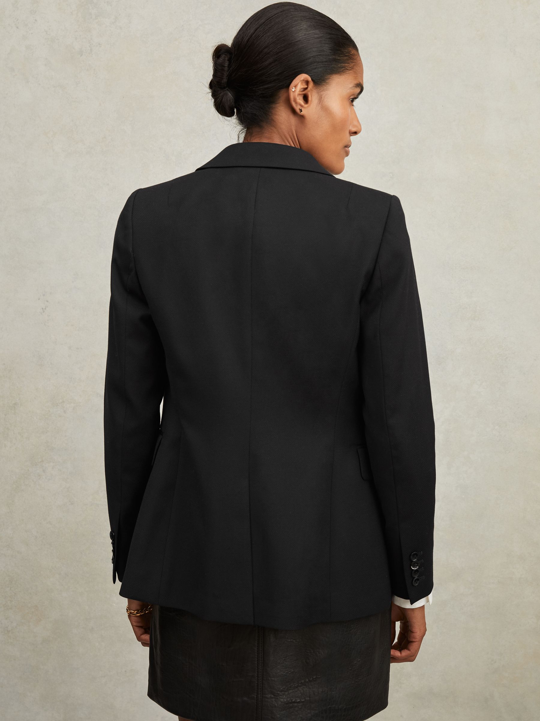 Petite Single Breasted Suit Blazer in Black - Image 5 of 10
