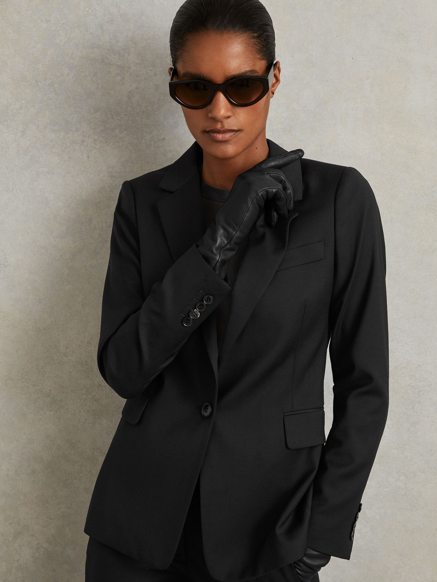 Petite Single Breasted Suit Blazer in Black - Image 6 of 10