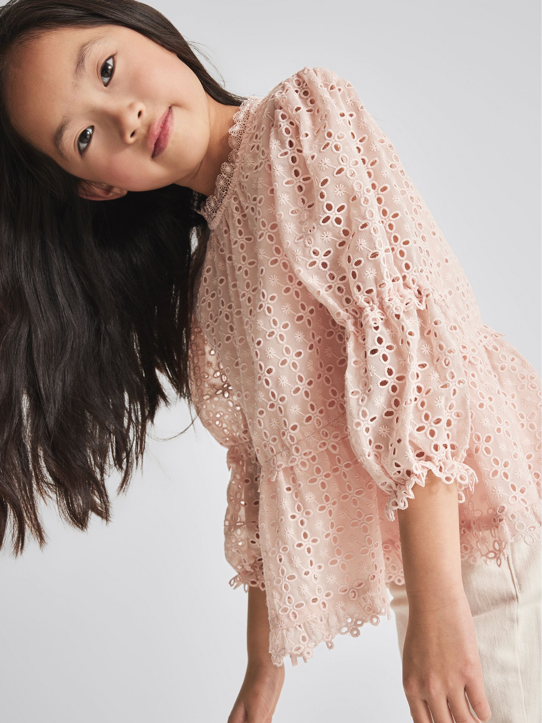 Embroidered Lace Blouse in Pink - Image 4 of 6