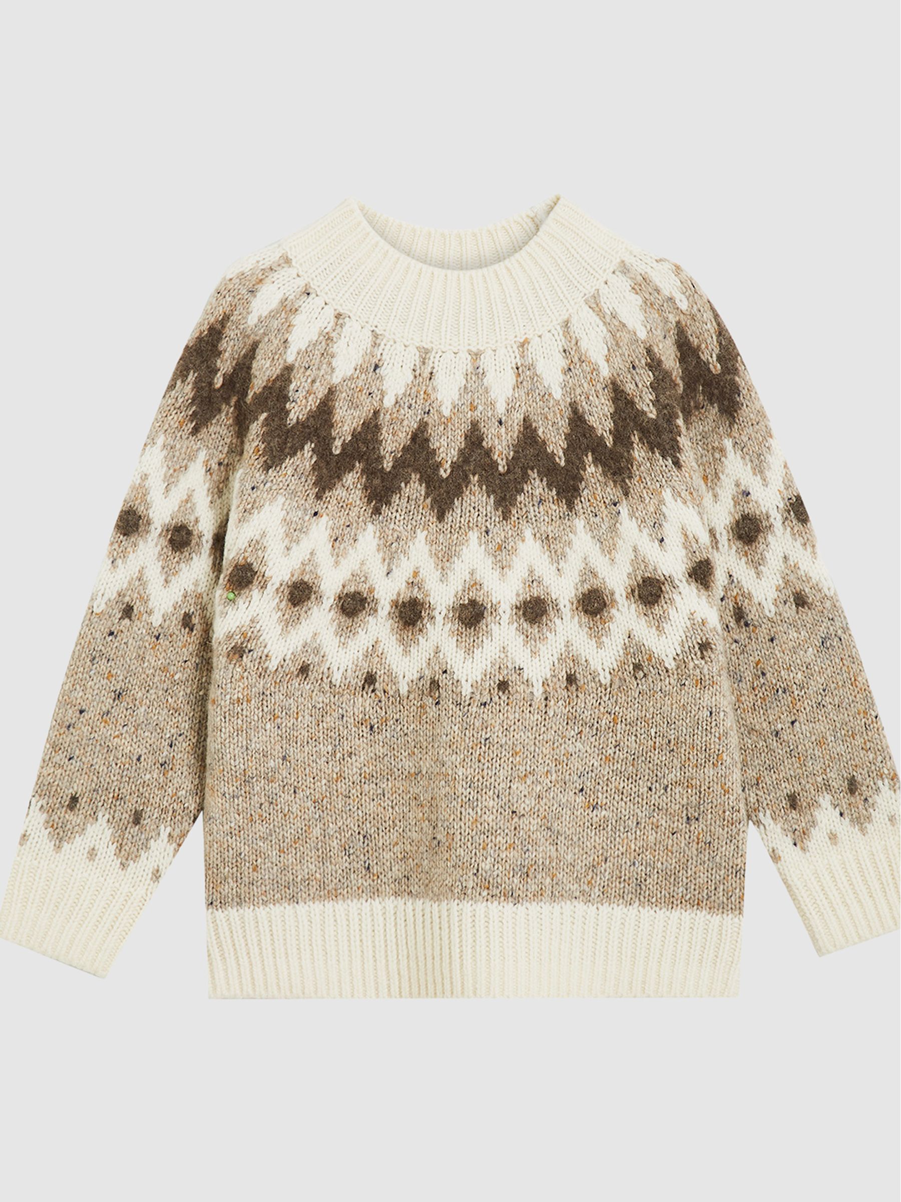 Fair Isle Pattern Jumper in Neutral - Image 2 of 6