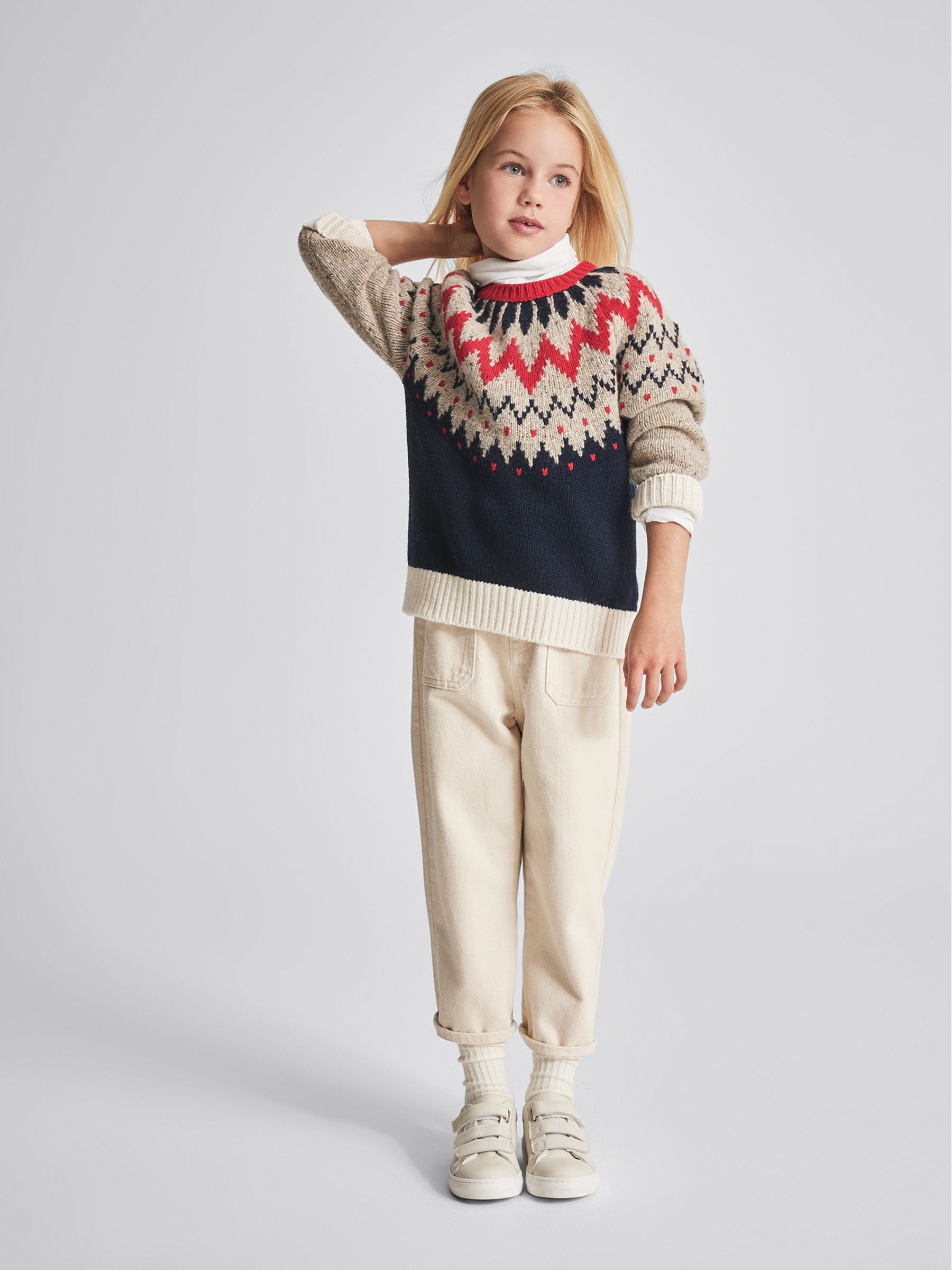 Fair Isle Jumper in Red - Image 1 of 6