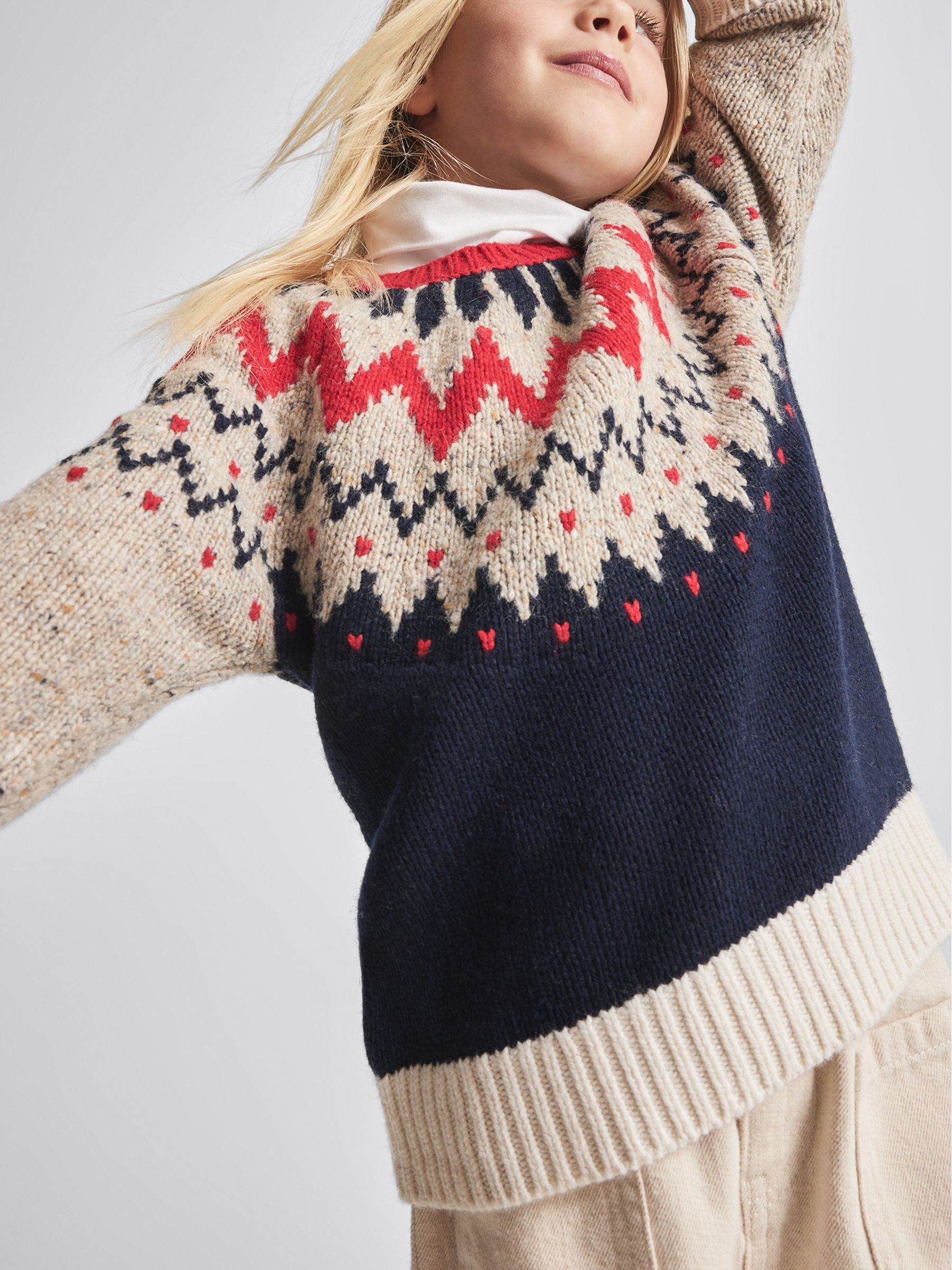 Fair Isle Jumper in Red - Image 4 of 6