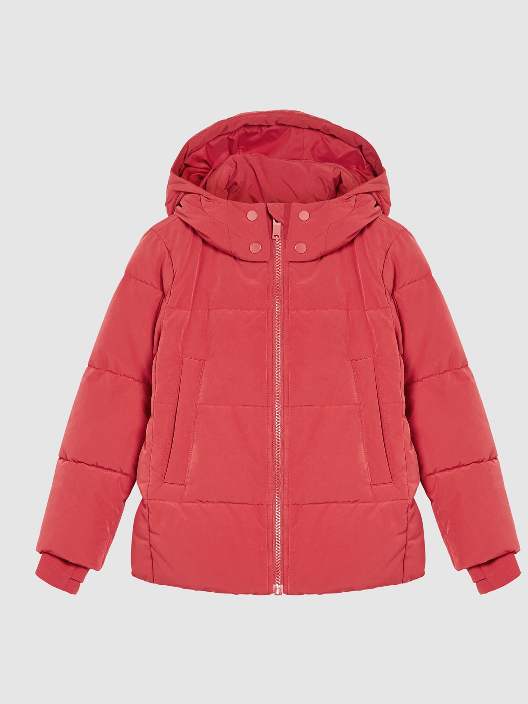 Hooded Puffer Jacket in Red - Image 2 of 7