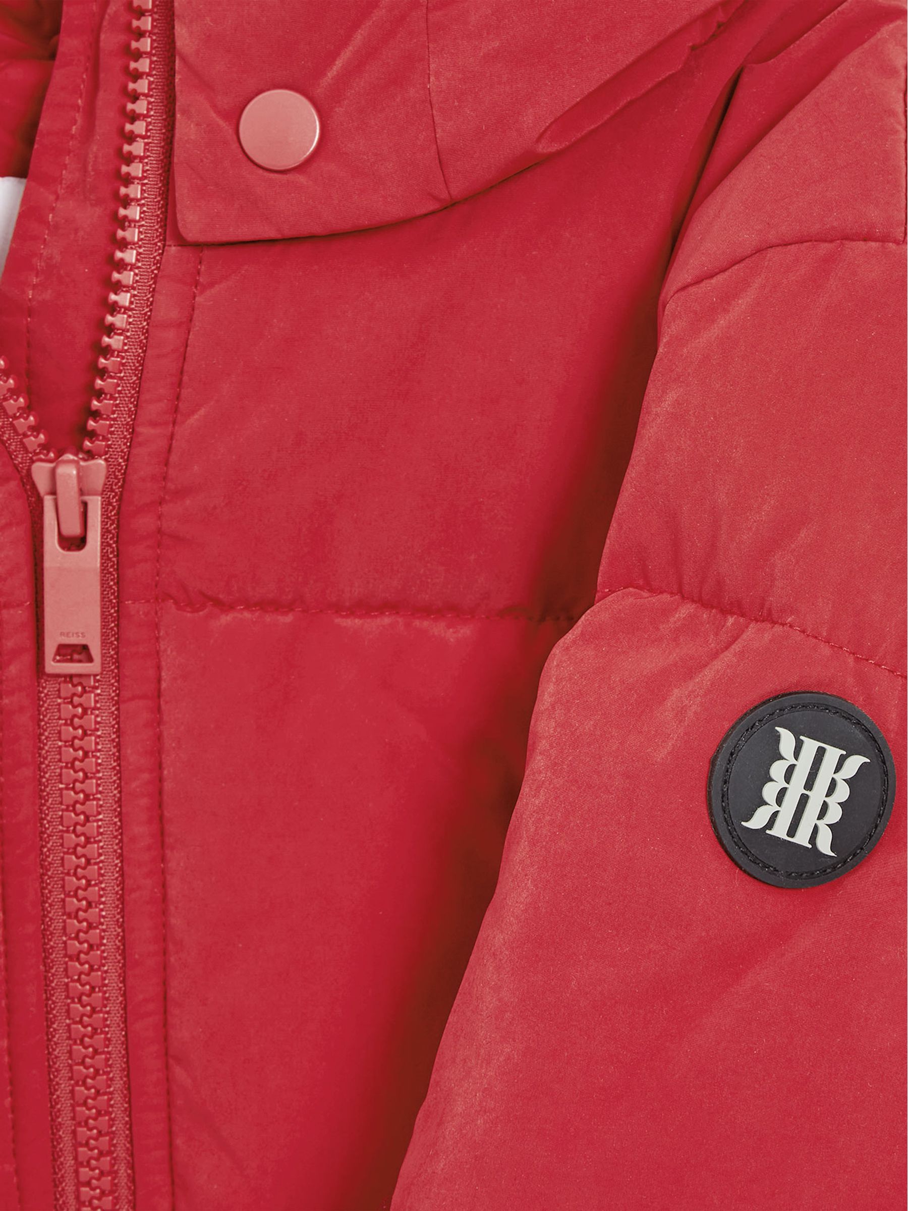 Hooded Puffer Jacket in Red - Image 7 of 7