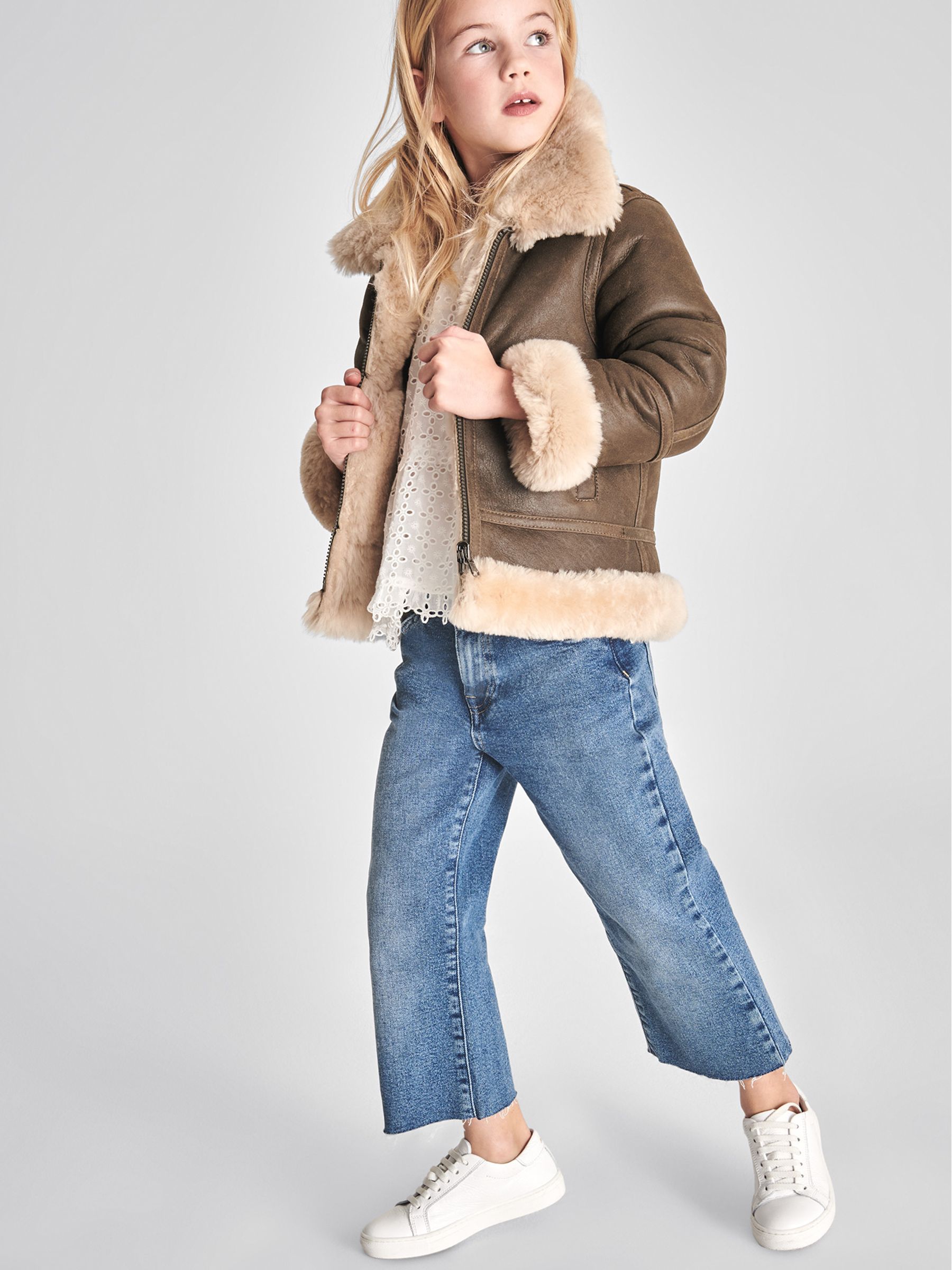Reversible Shearling Aviator in Brown - 圖片 4/7