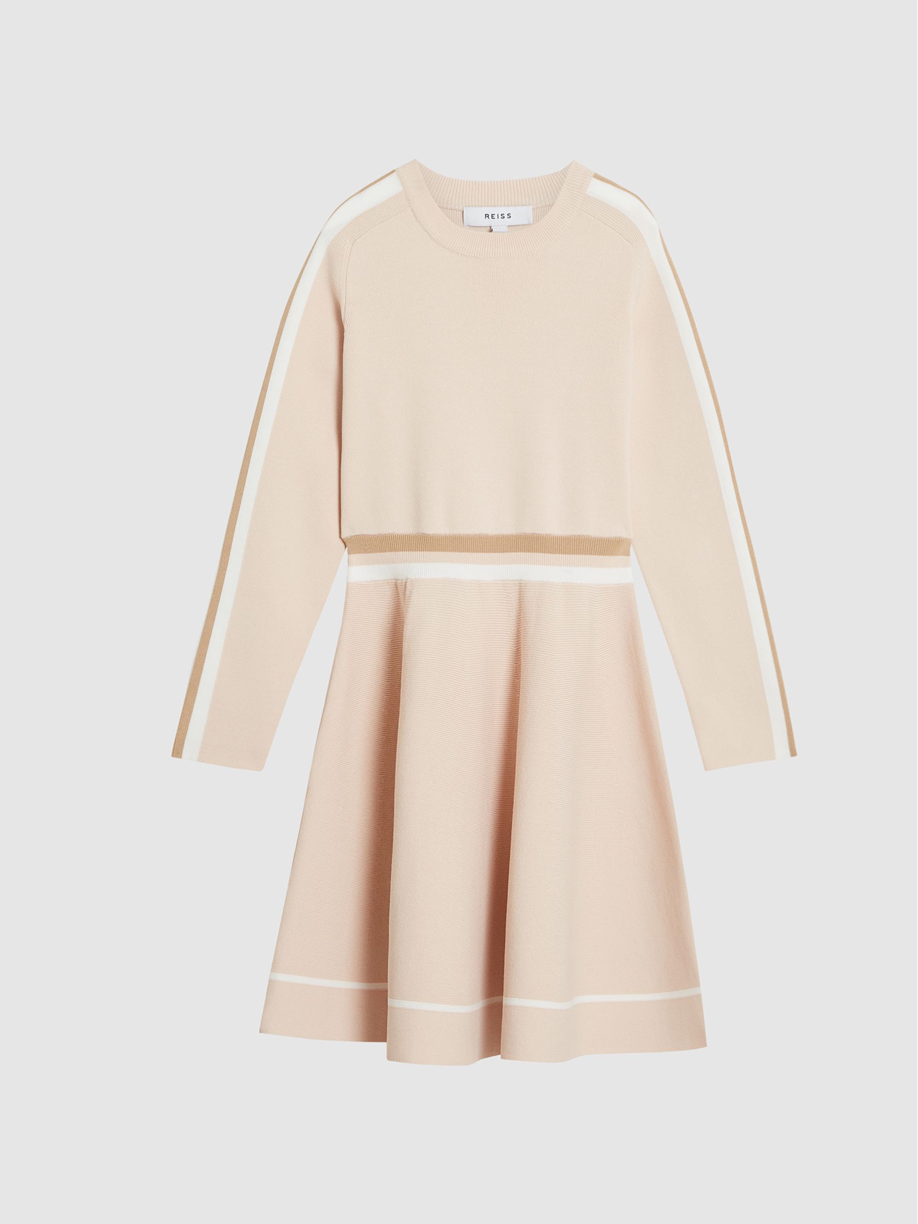 Colour Block Knitted Dress in Pink - Image 2 of 6