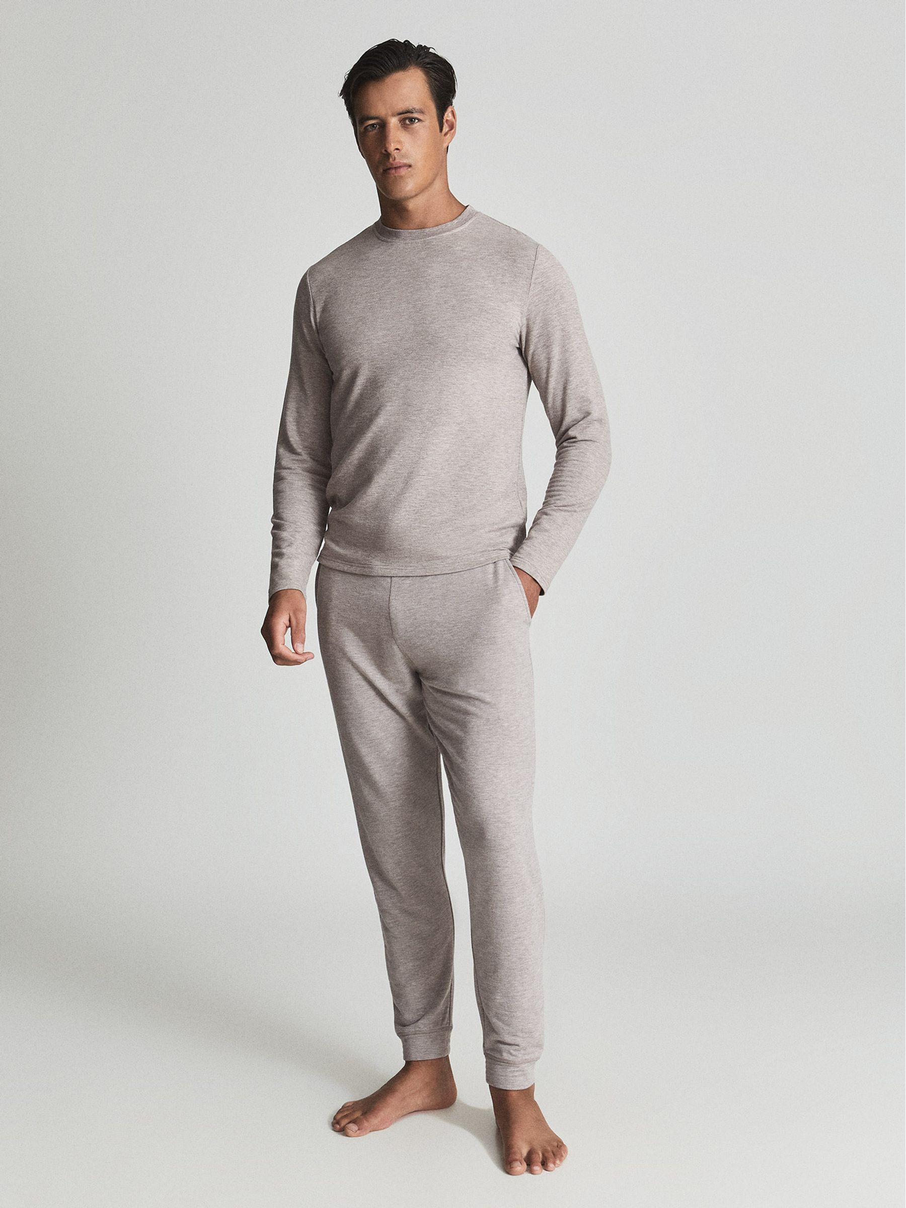 Melange Tracksuit Joggers in Taupe Melange - Image 1 of 5 Melange Tracksuit Joggers in Taupe Melange - Image 1 of 5