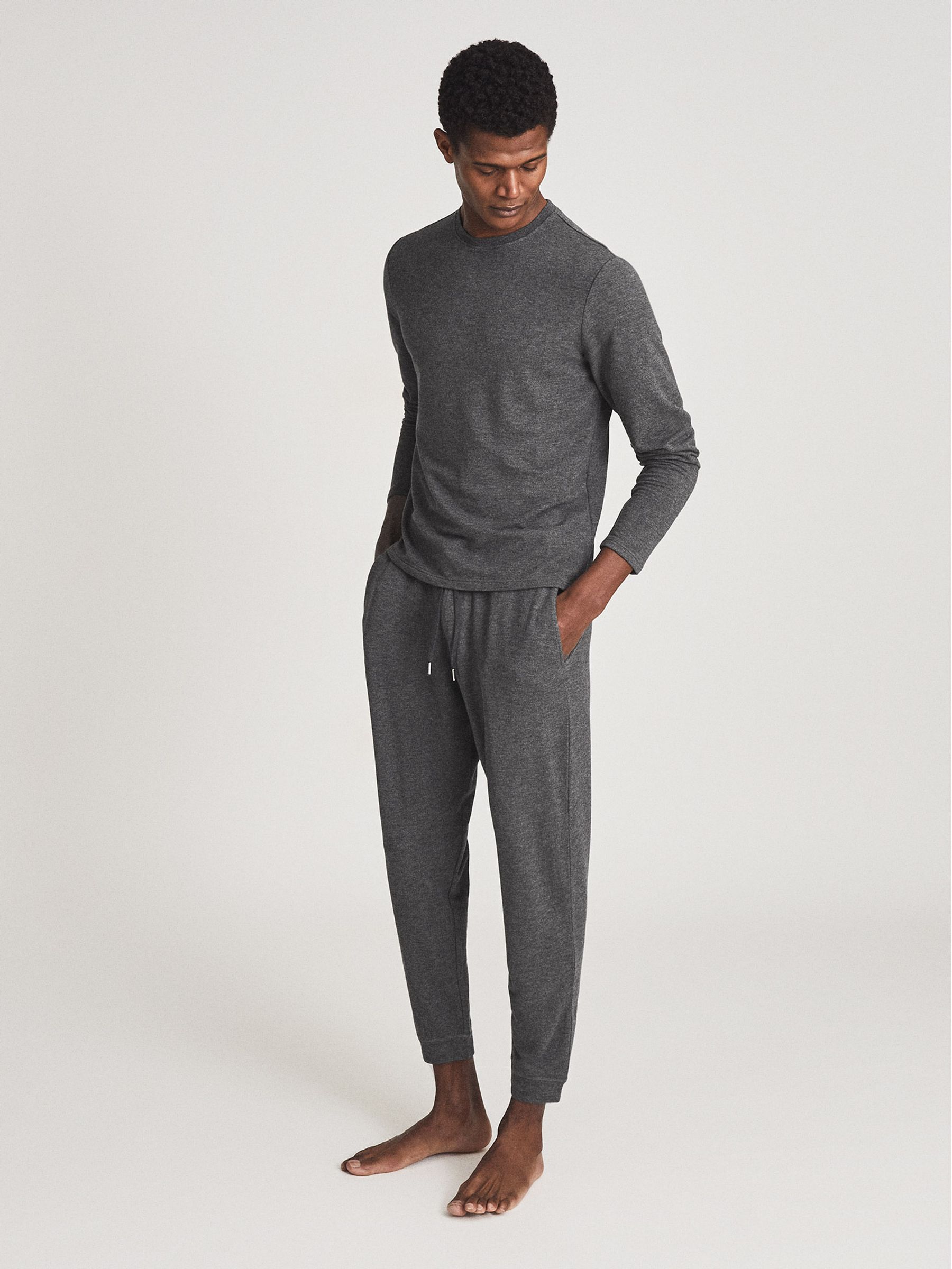 Melange Crew Neck Jumper in Dark Grey - Image 3 of 6
