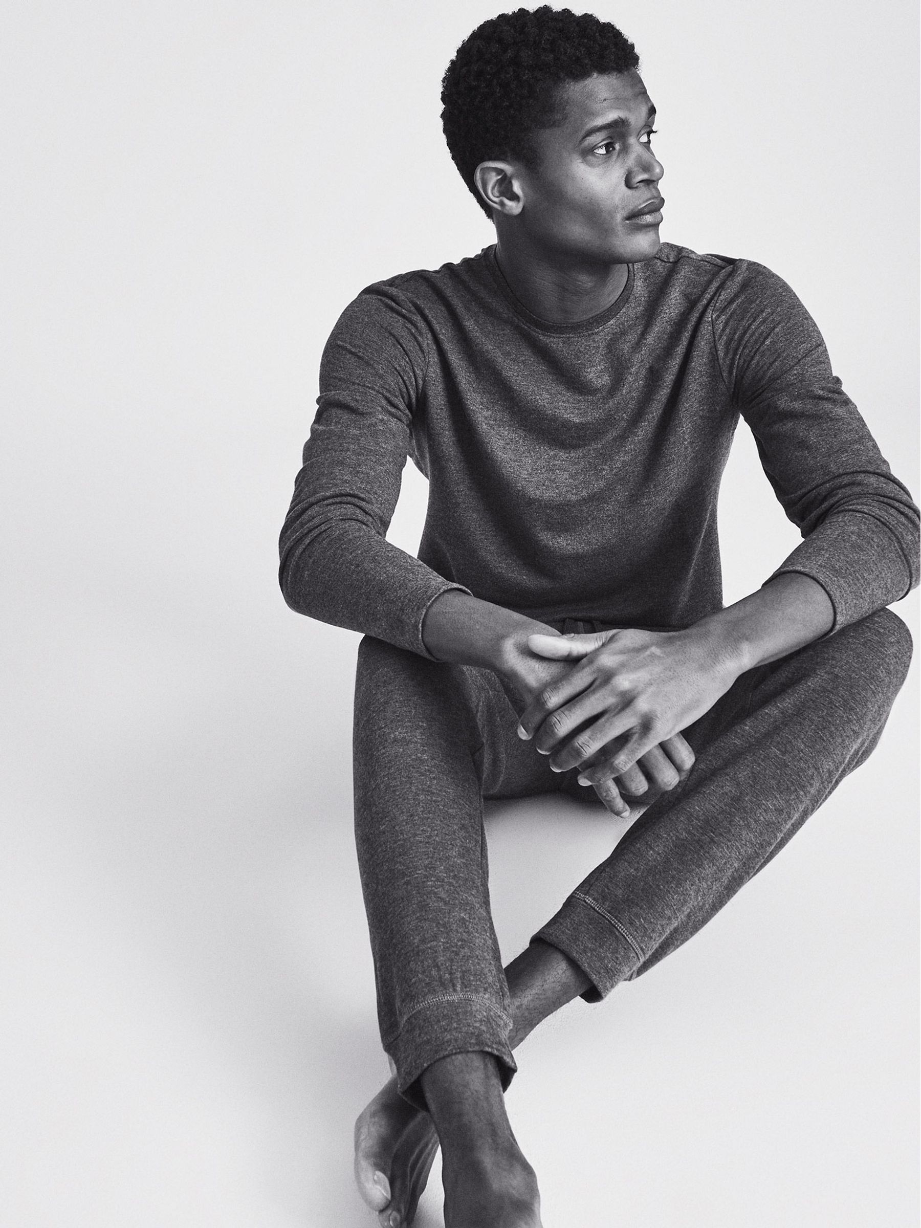 Melange Crew Neck Jumper in Dark Grey - Image 4 of 6