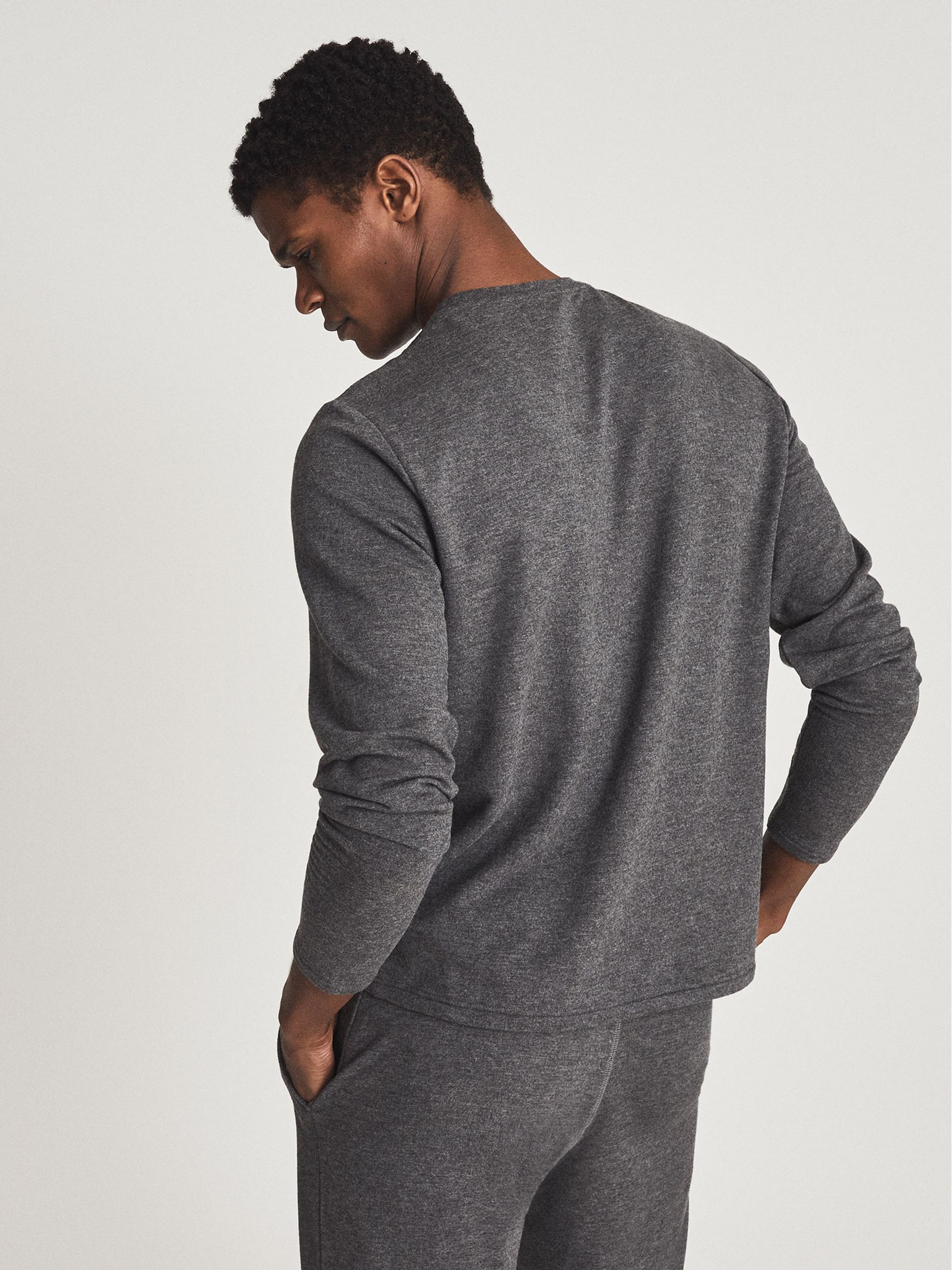 Melange Crew Neck Jumper in Dark Grey - Image 5 of 6