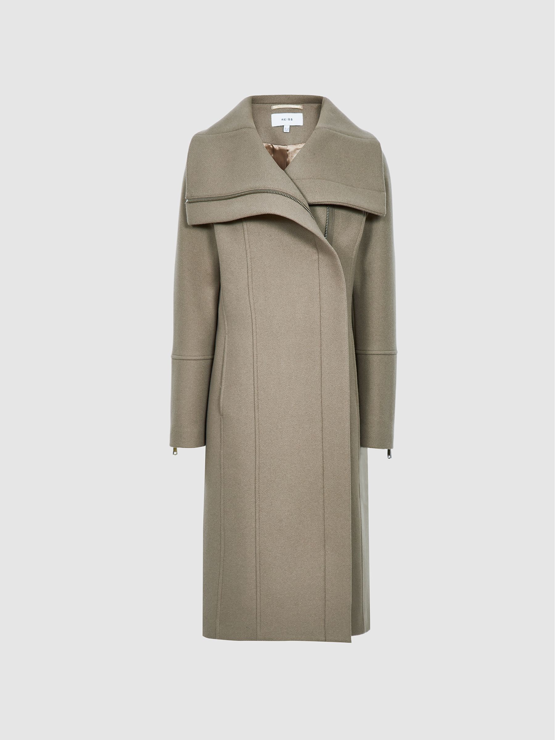 Wool Blend Coat in Taupe - Image 2 of 7