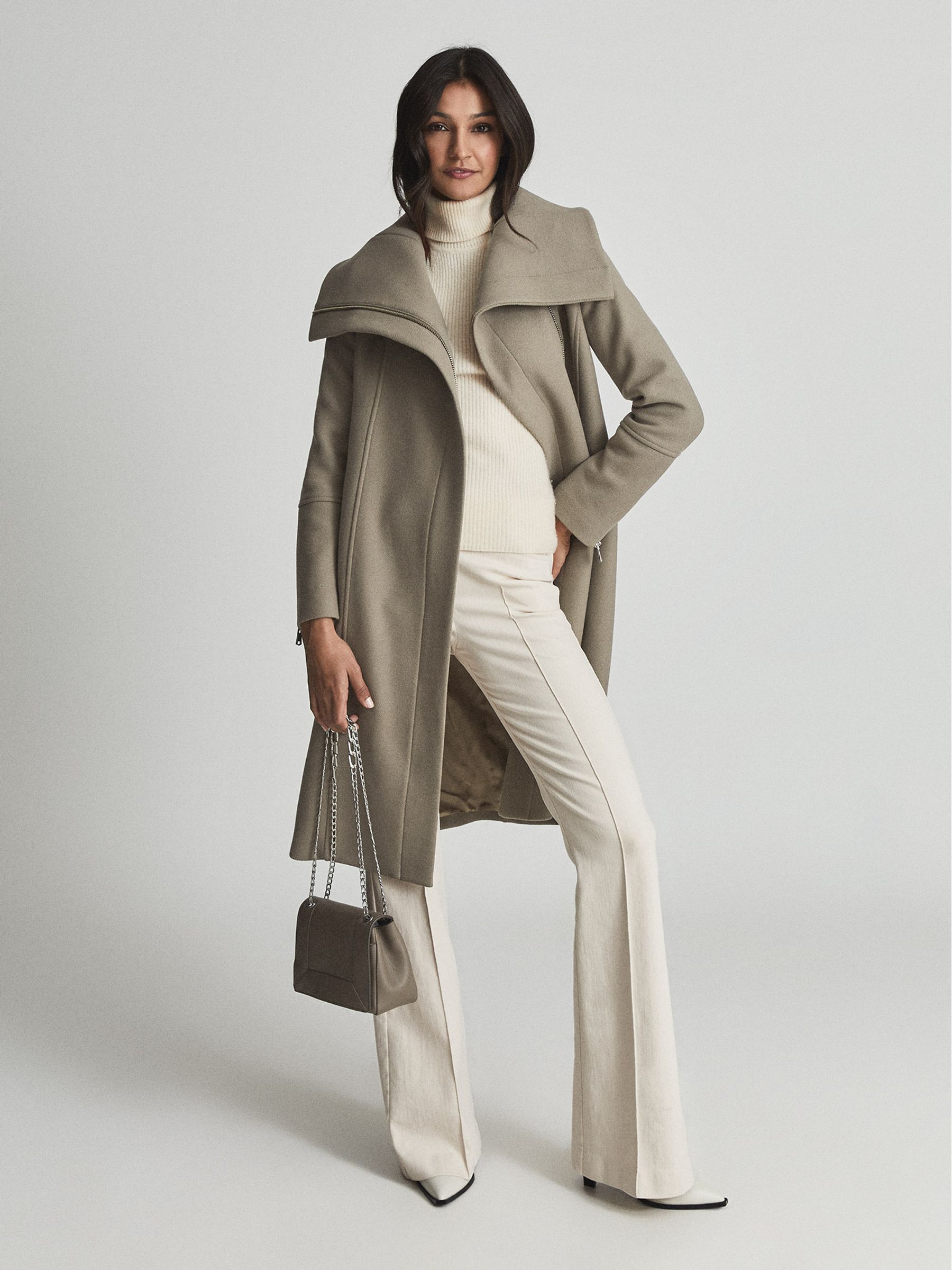 Wool Blend Coat in Taupe - Image 7 of 7