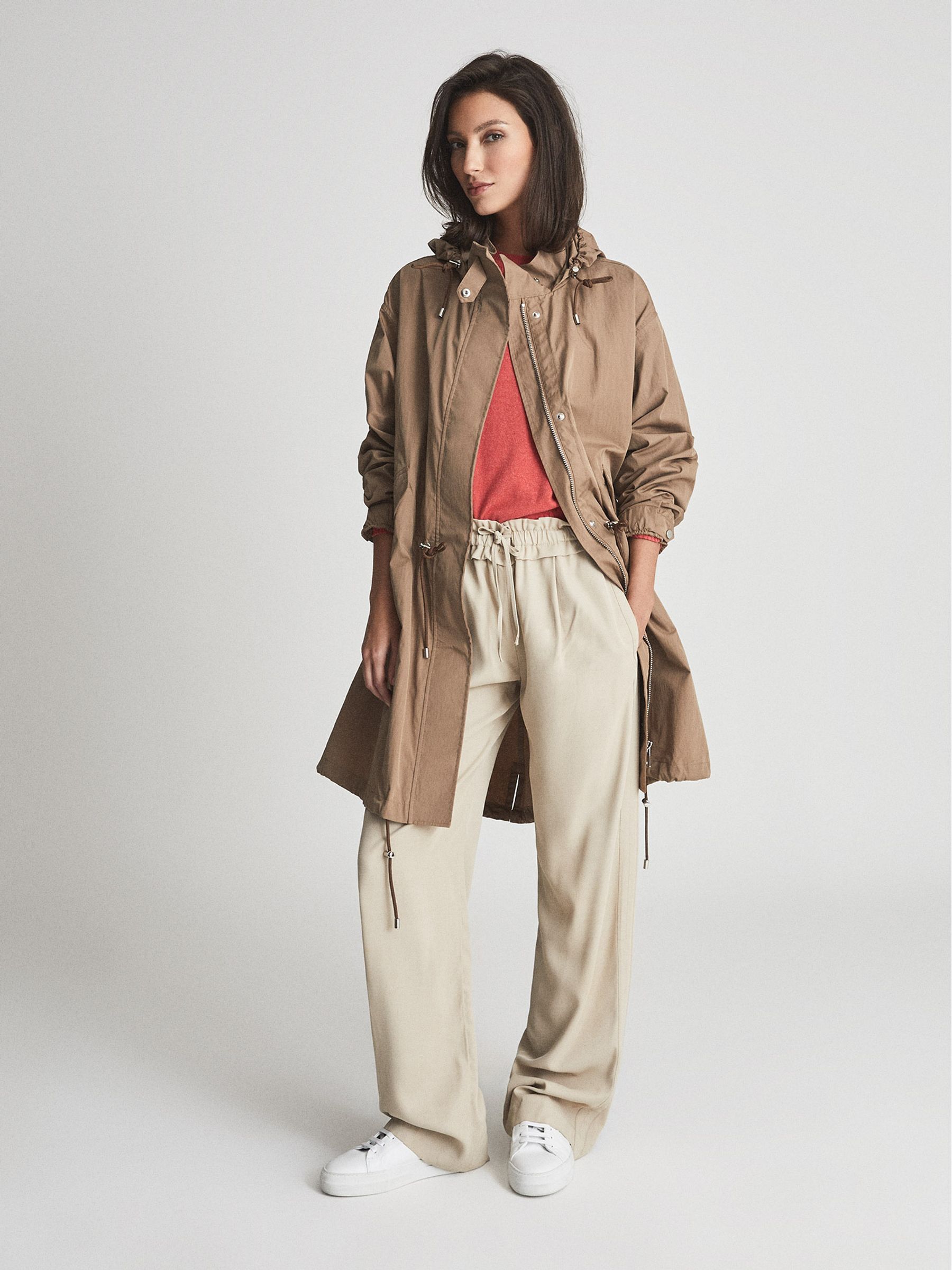Lightweight Parka Coat in Camel - Image 1 of 6