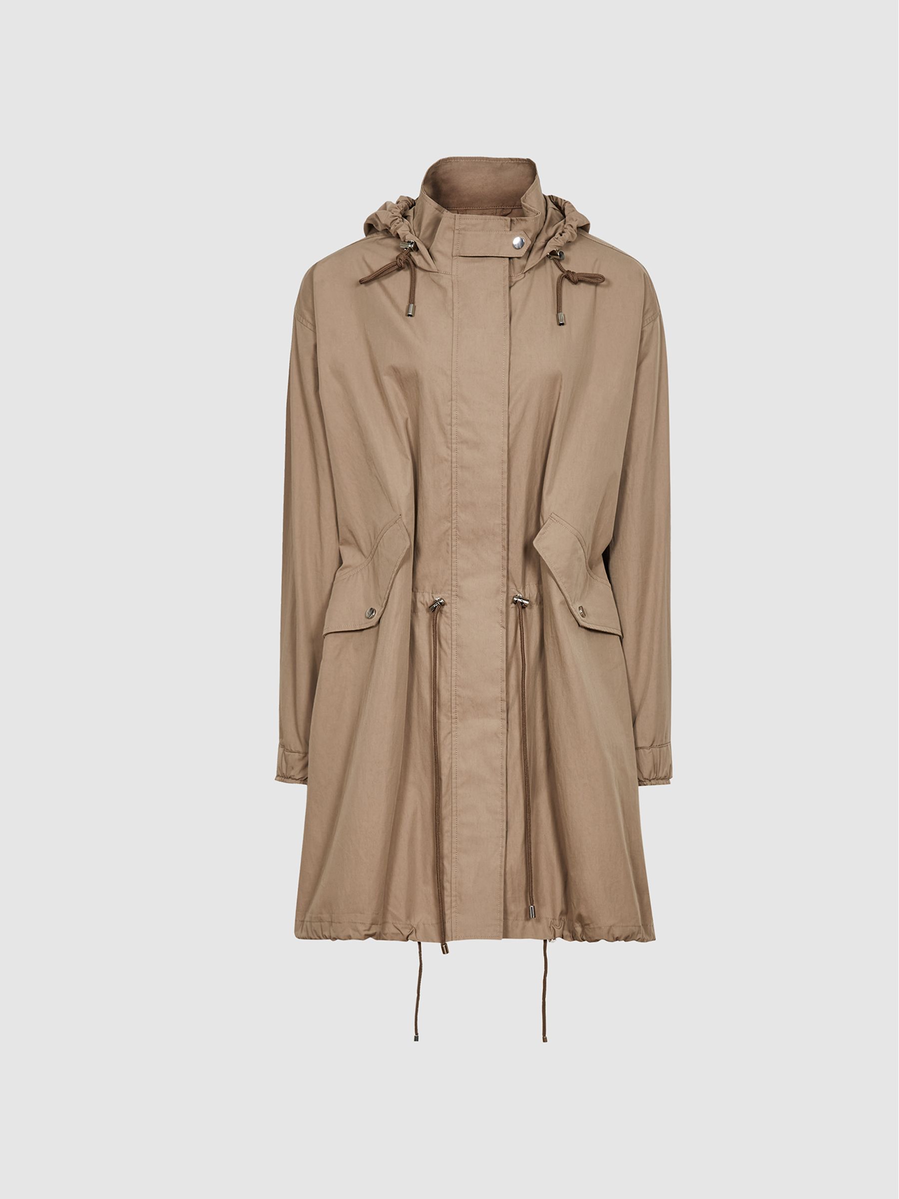 【mie】RIDGE POCKET BOA OVER COAT ブラウンM Reiss Lightweight Parka Coat in Camel | REISS