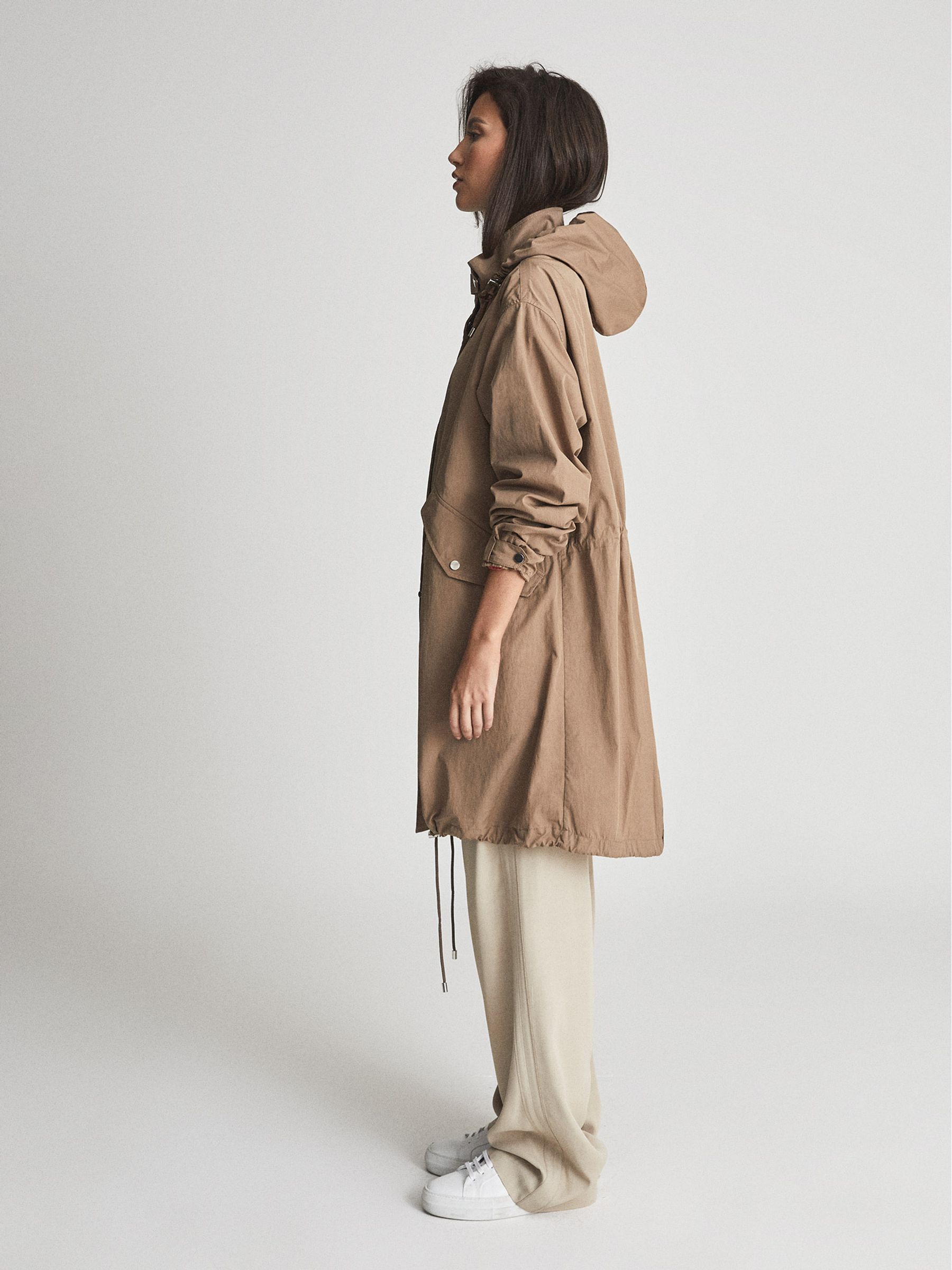 Lightweight Parka Coat in Camel - Image 3 of 6